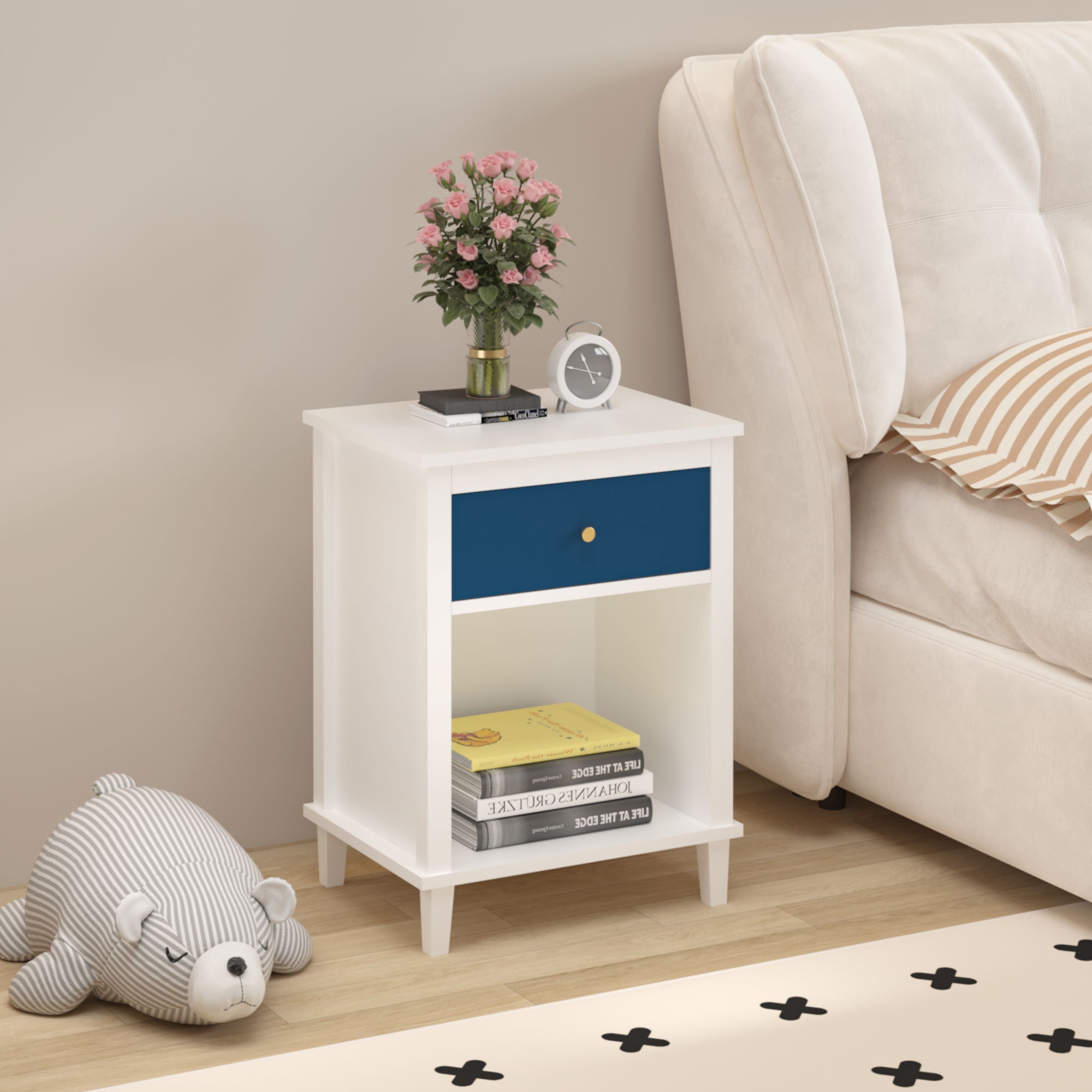 Nightstand With 1 Drawer 1 Shelf