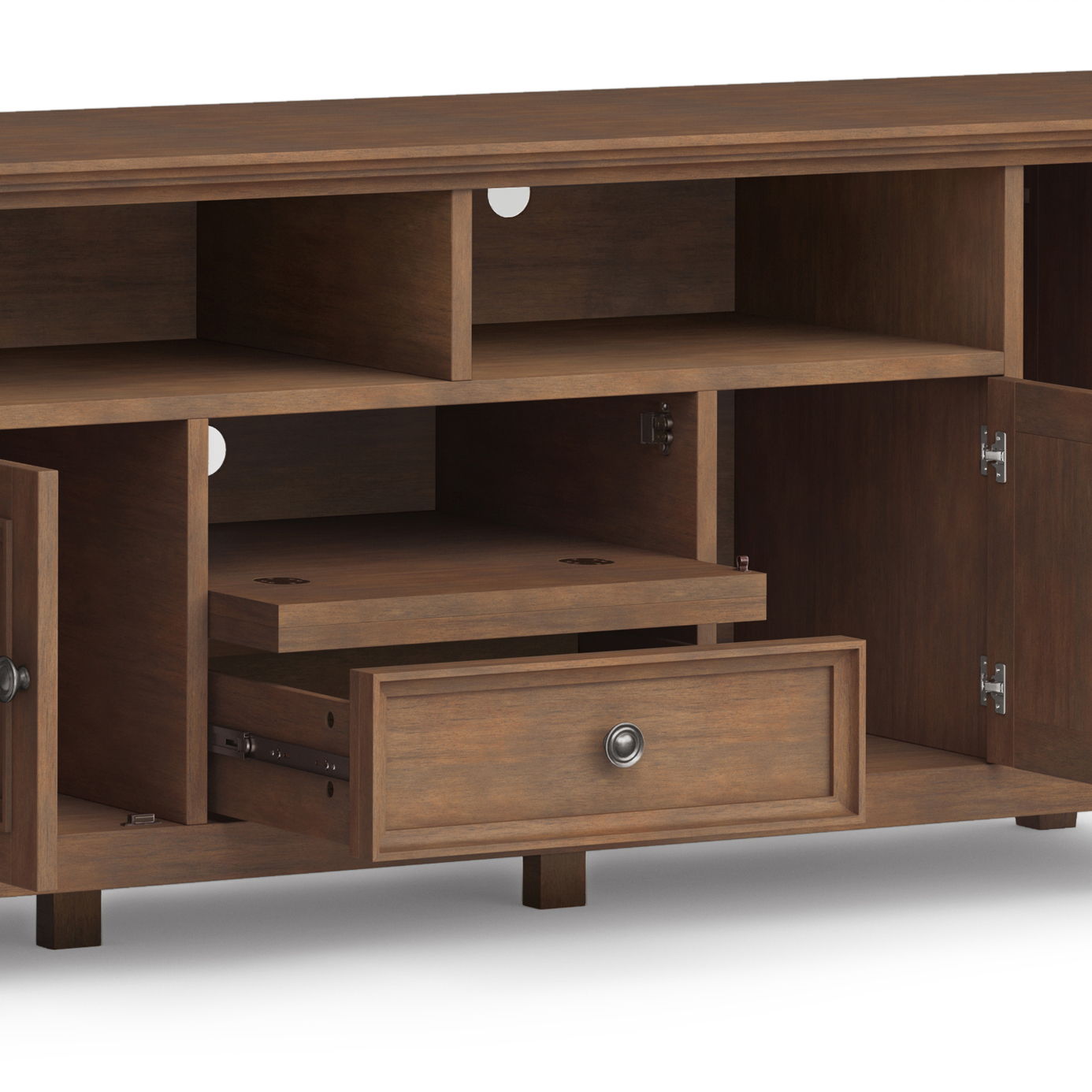 Amherst - Wide TV Media Stand - Rustic Natural Aged Brown - Best Buy Furniture