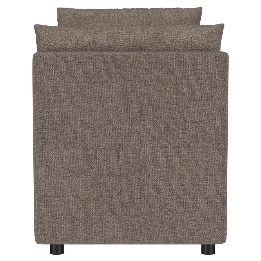 Robin - Upholstered Accent Bench With Armrests - Brown