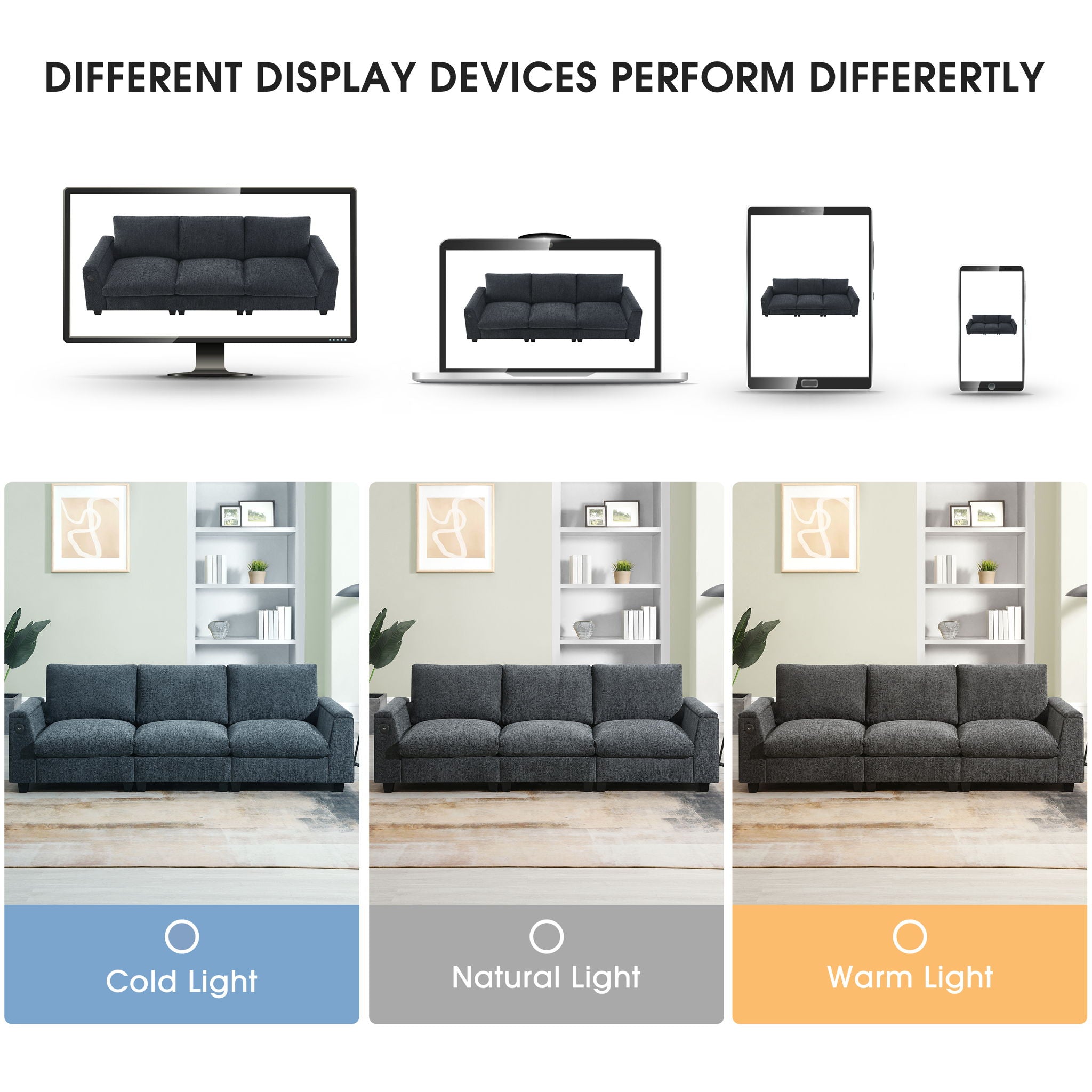 Sectional With Bluetooth Speaker Comfy Cloud Couch Set With Drop Down Table Cup Holders, USB Charger Storage Armrest Wide Seat Sofa - Best Buy Furniture
