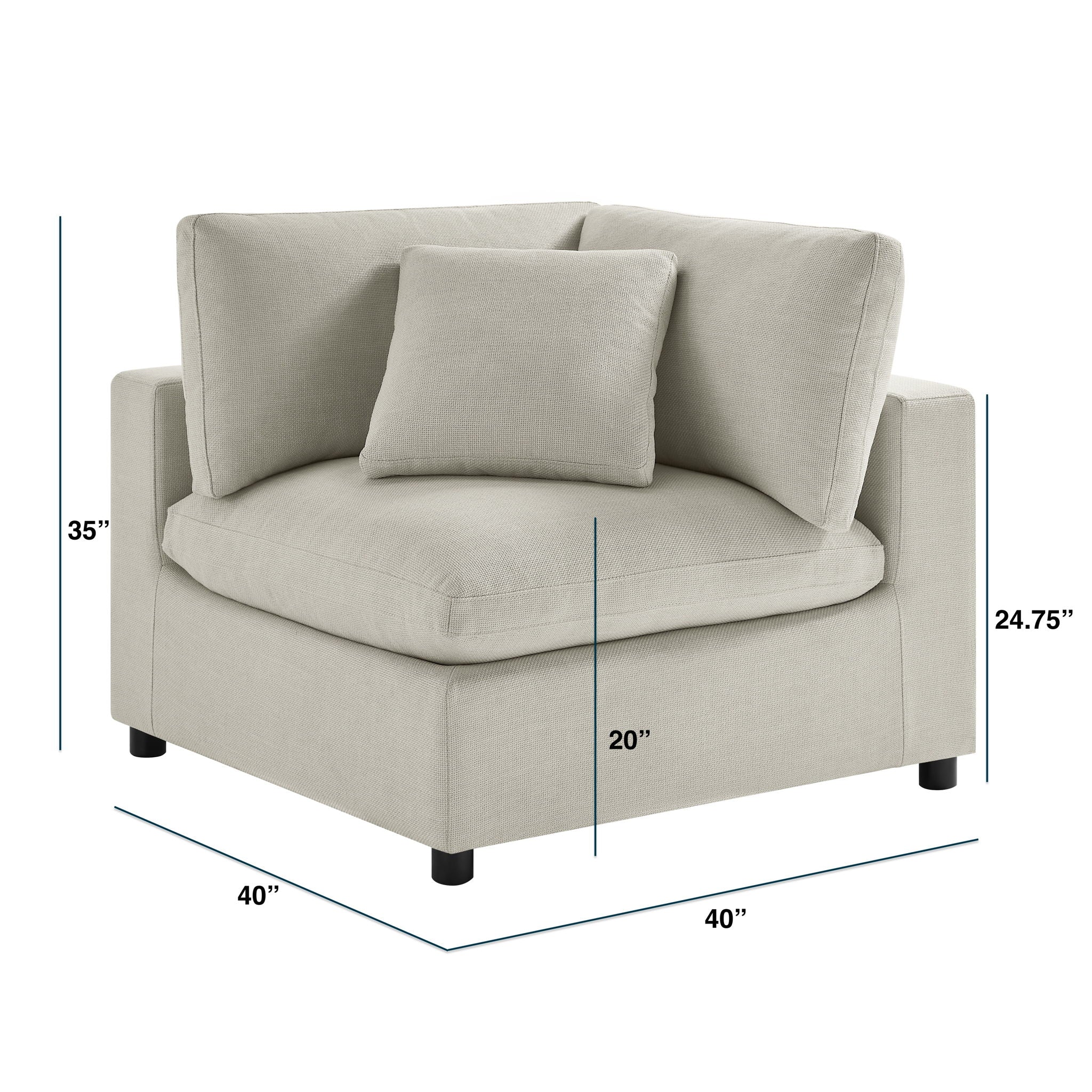 Cassandra - Modular 2 Piece Sofa - Beige
