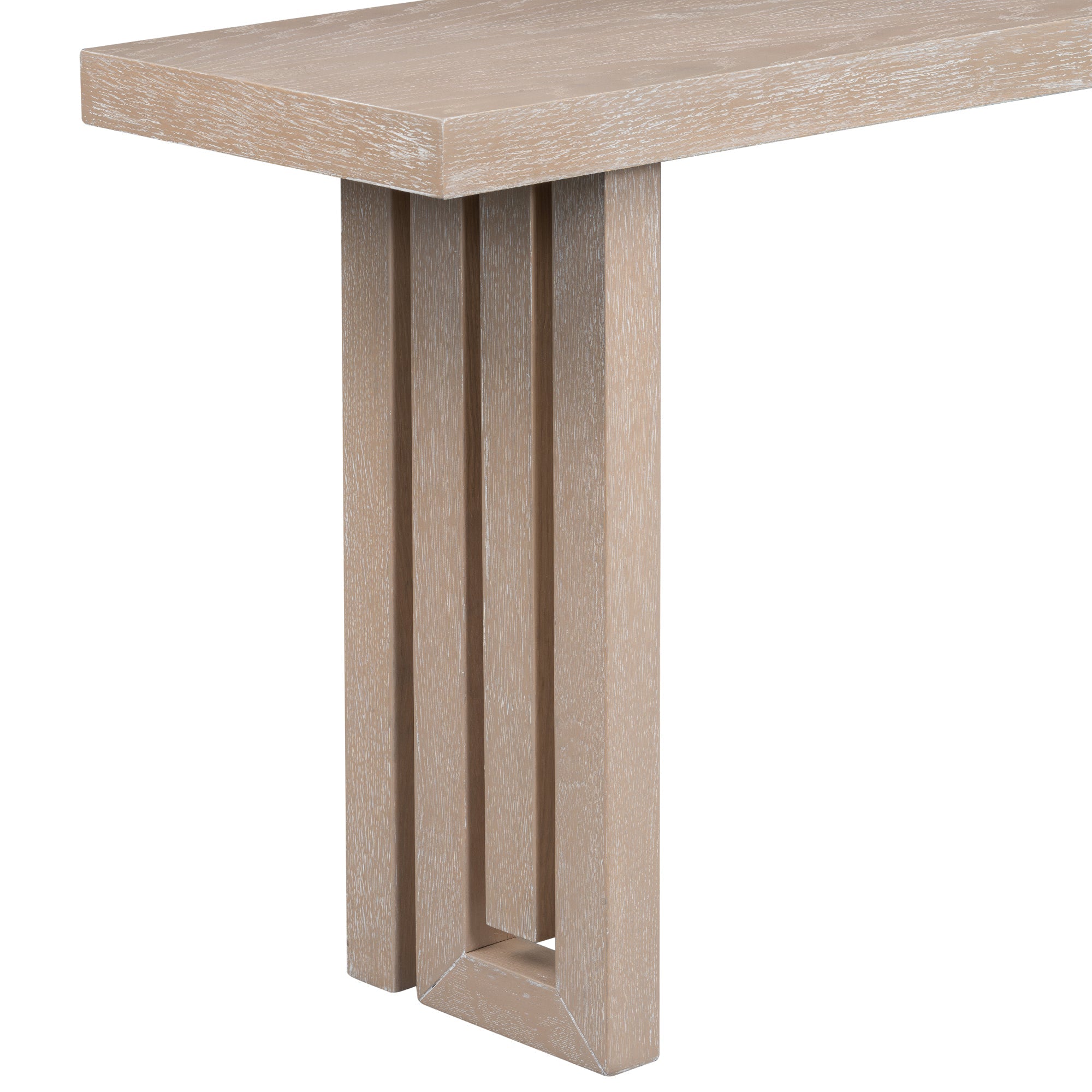 U_STYLE Uniquely Designed Oak Veneer Console Table
