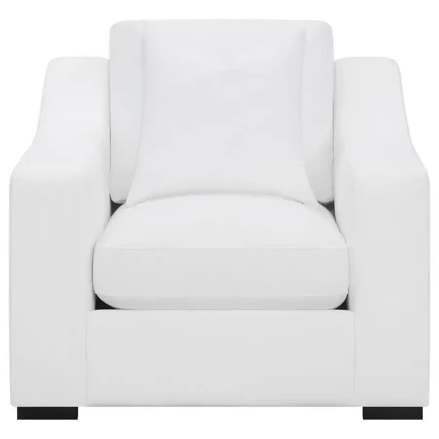 Ashlyn - Upholstered Sloped Arm Accent Chair - White