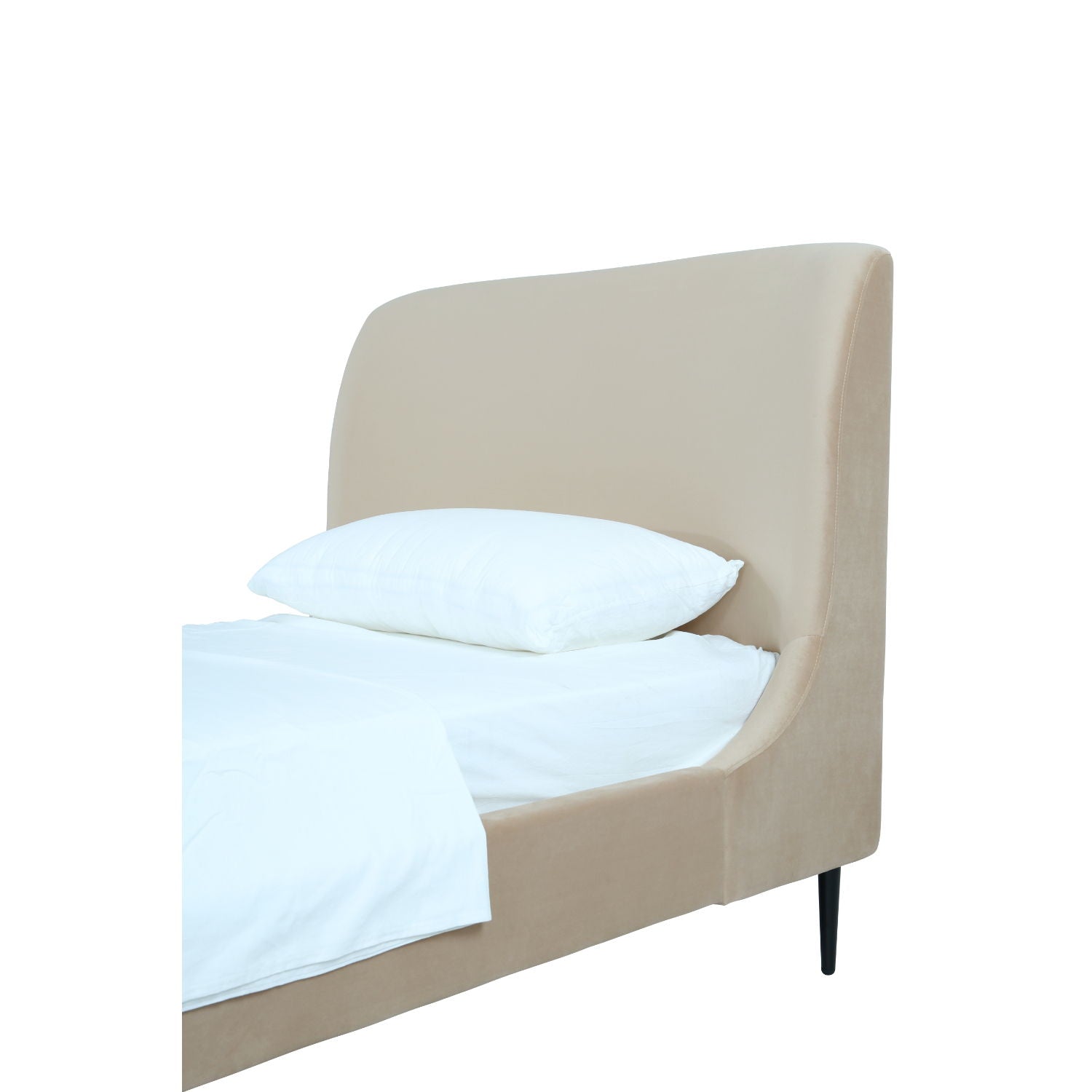 Heather - Upholstered Bed With Curved Headboard