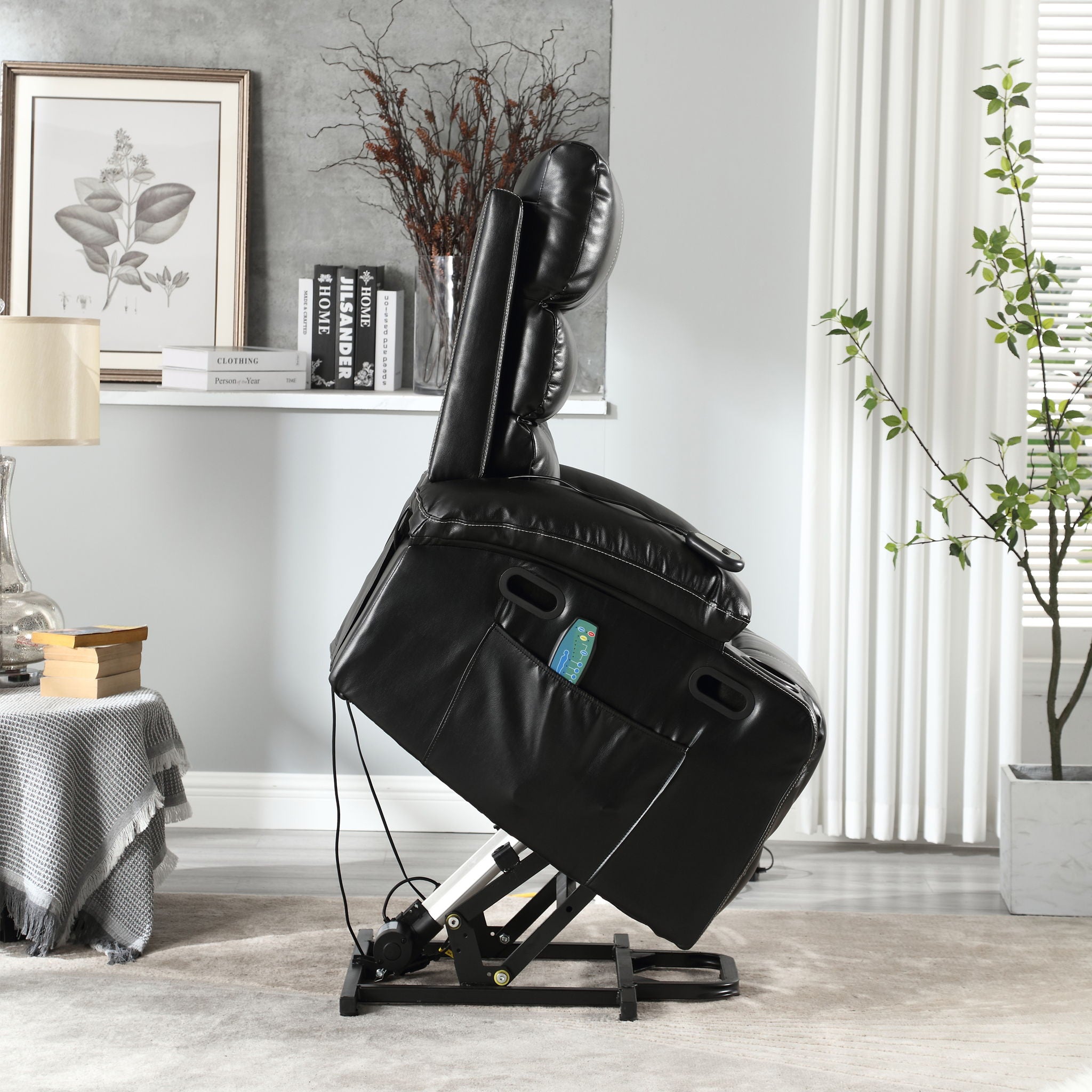 Cozy Electric Power Lift Recliner Chair Sofa For Elderly With Vibration Massage And Lumbar Heat