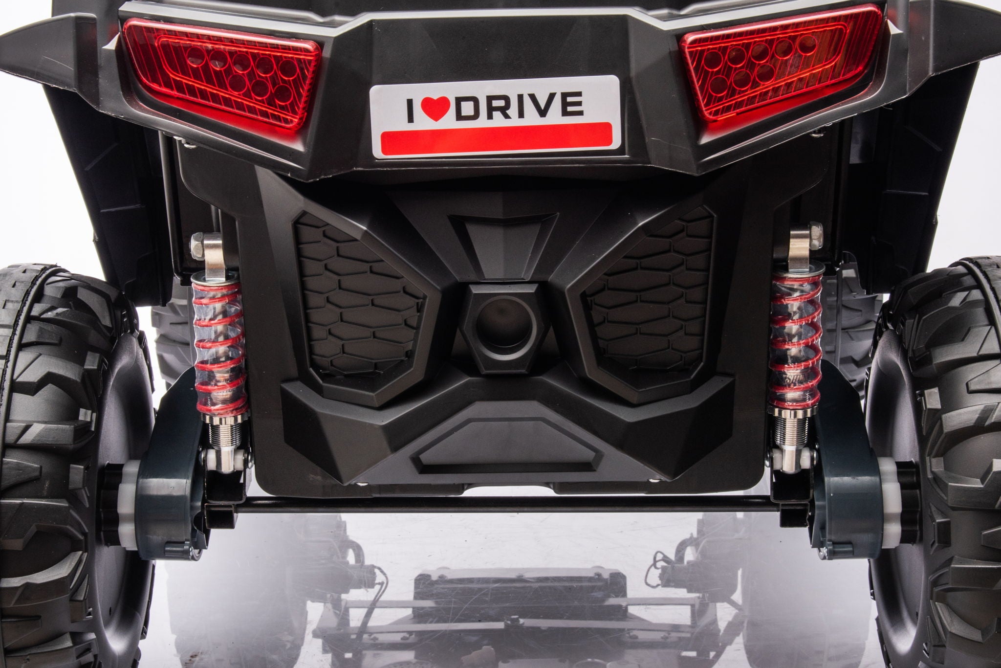12V7A*1 30W*4 Four-Wheel Drive Leather Seat One Button Start, Forward And Backward, High And Low Speed, Music, Front Light, Power Display, Two Doors Can Open, 2.4G R / C, Seat Belt Four Wheel Absorber