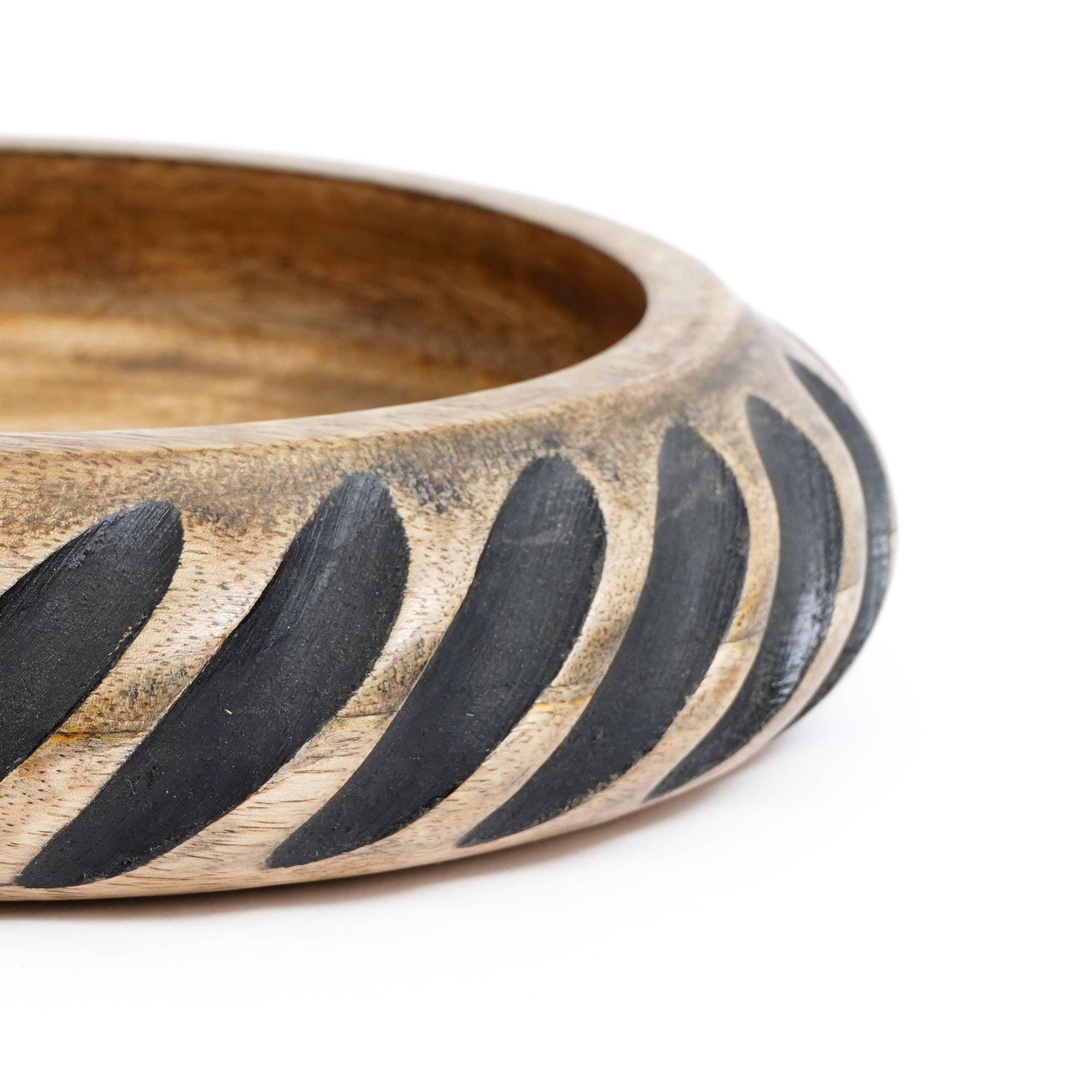 Handmade Wooden Bowl with Black Filler