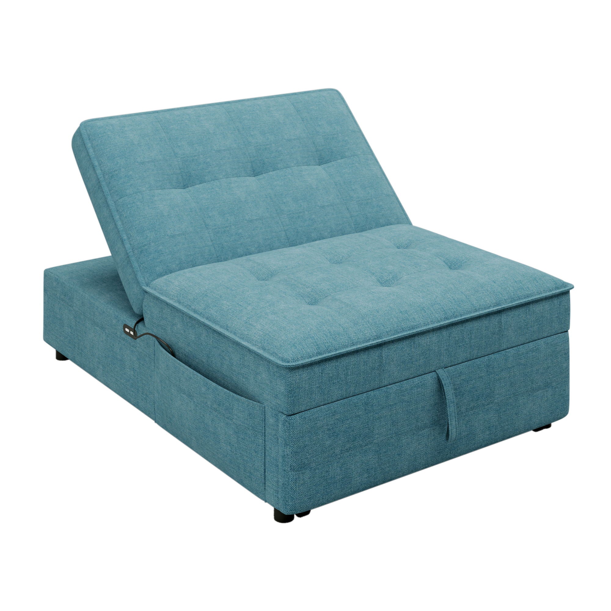 4 In 1 Sofa Bed, Multi Function Folding Ottoman Bed With Storage Pocket And USB Port For Small Room Apartment
