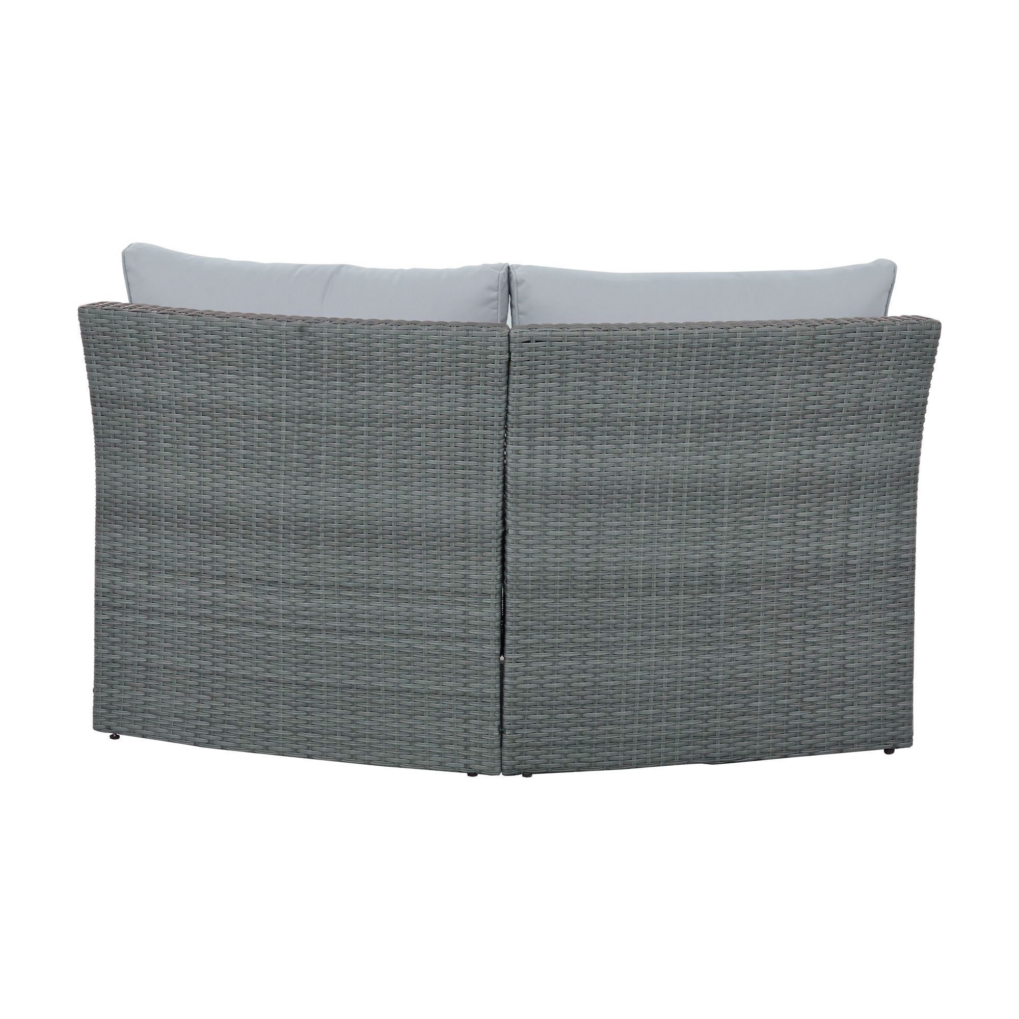 10 Piece Outdoor Sectional Half Round Patio Rattan Sofa Set