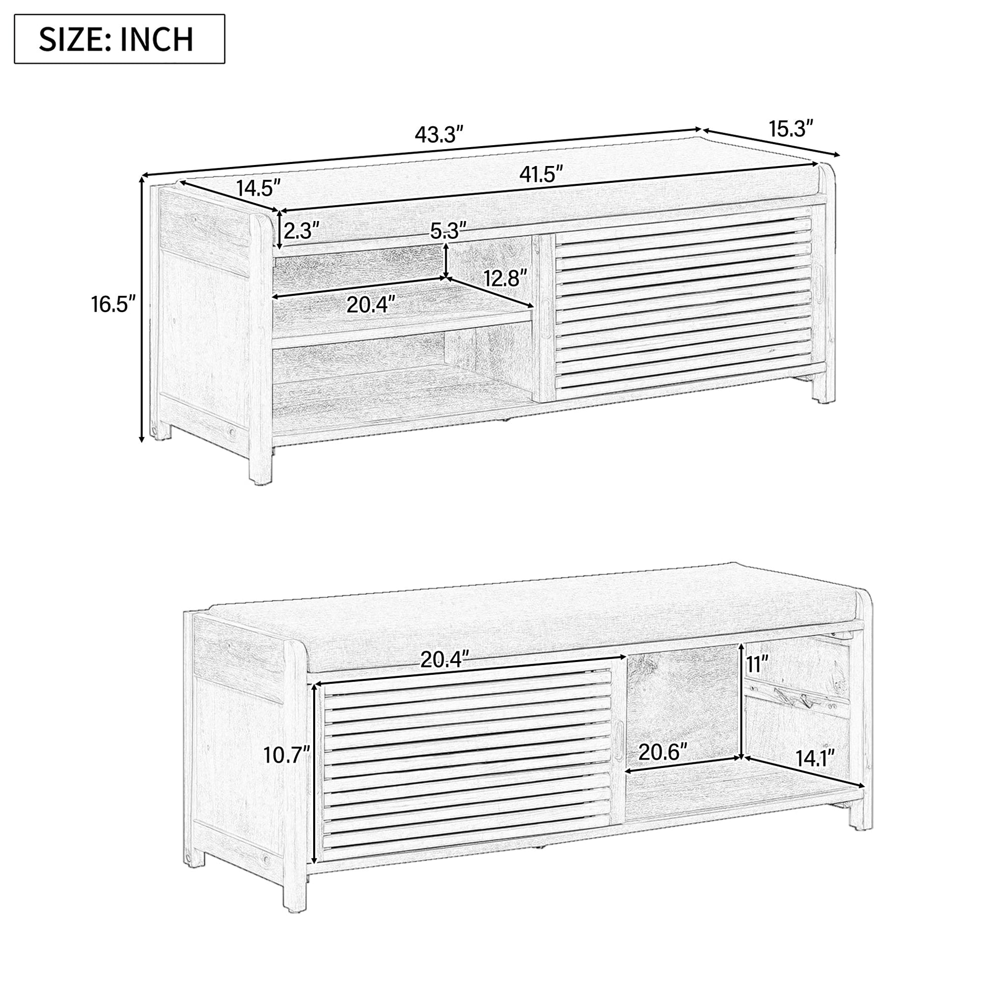 Shoe Bench with Storage and Cushion (Espresso) - Best Buy Furniture