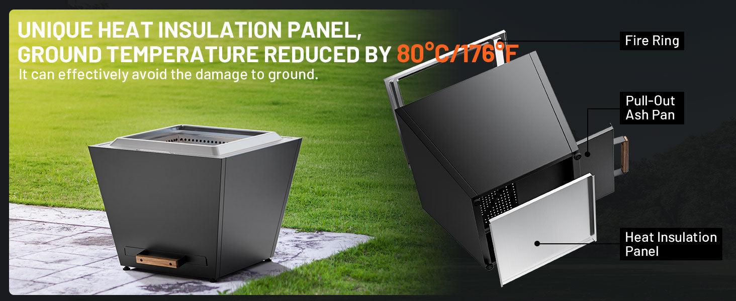 Cyberpit One Pro 25 Inch Smokeless Fire Pit Black