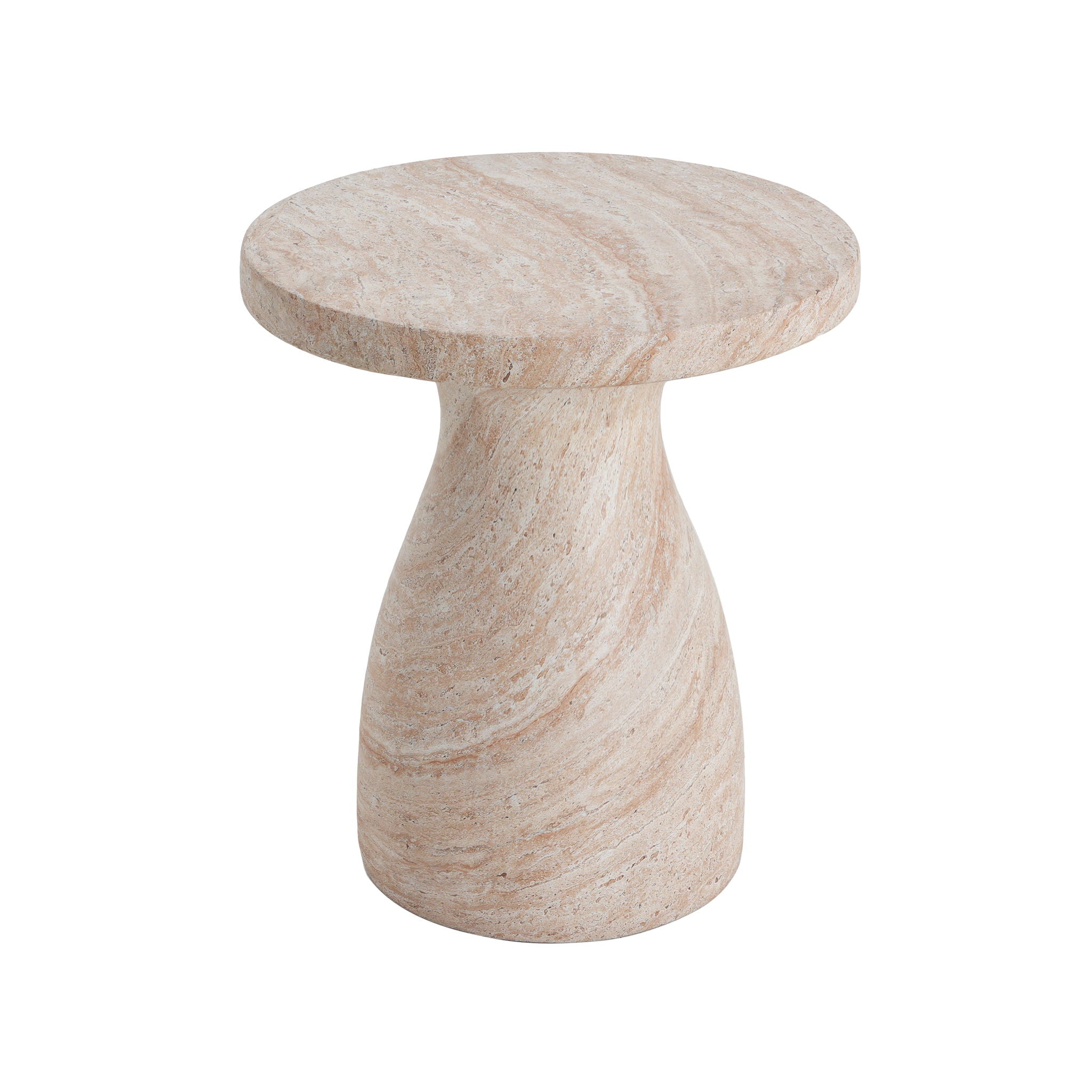 Outdoor / Indoor Travertine Side Table Lightweight