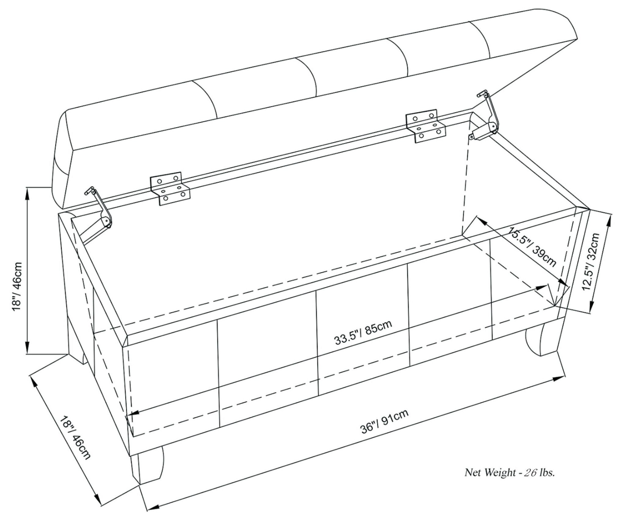 Dover - Upholstered Storage Ottoman Bench - Best Buy Furniture
