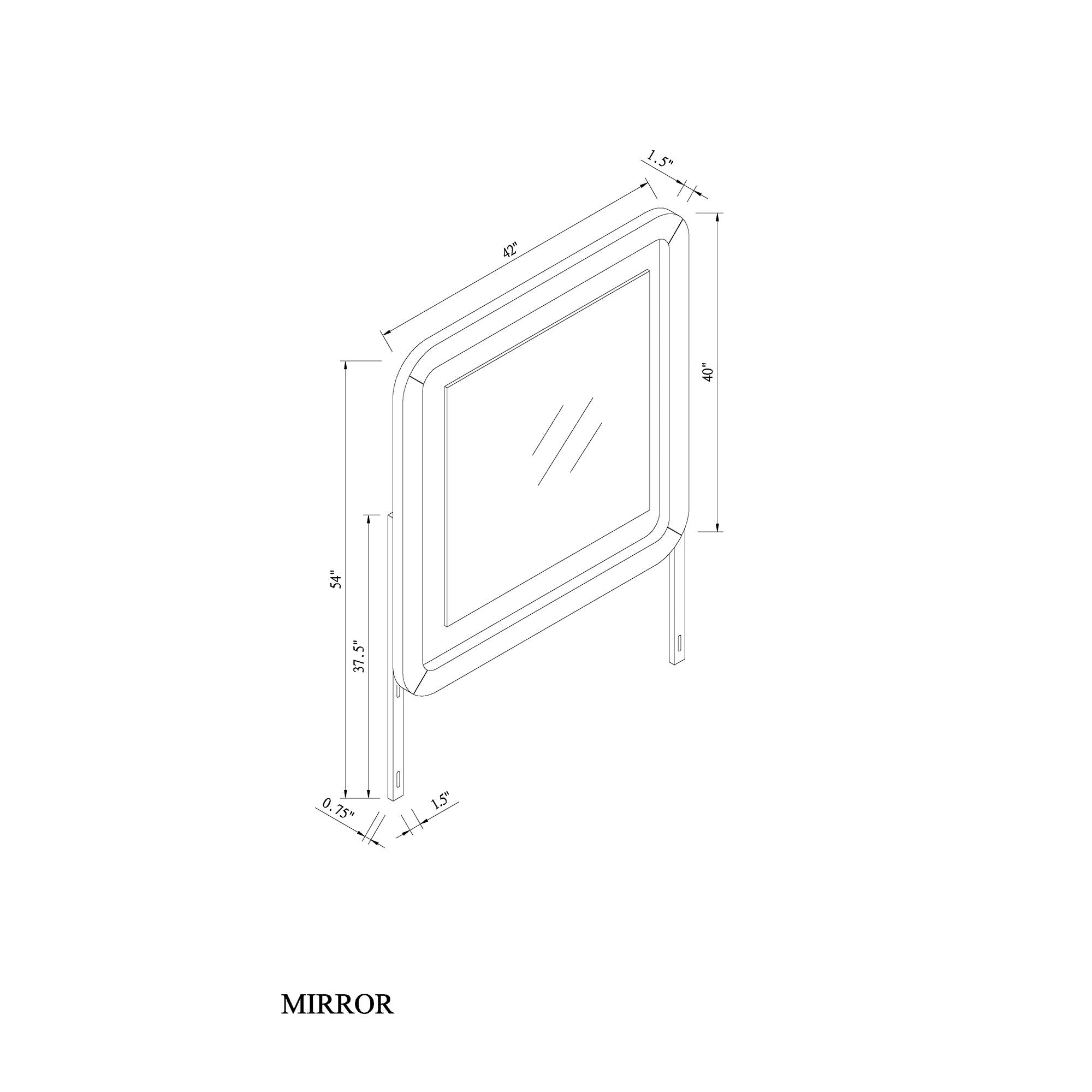 Beverly - Large Scale Wall Mirror For Dresser, Rounded Edges - Black White - Best Buy Furniture