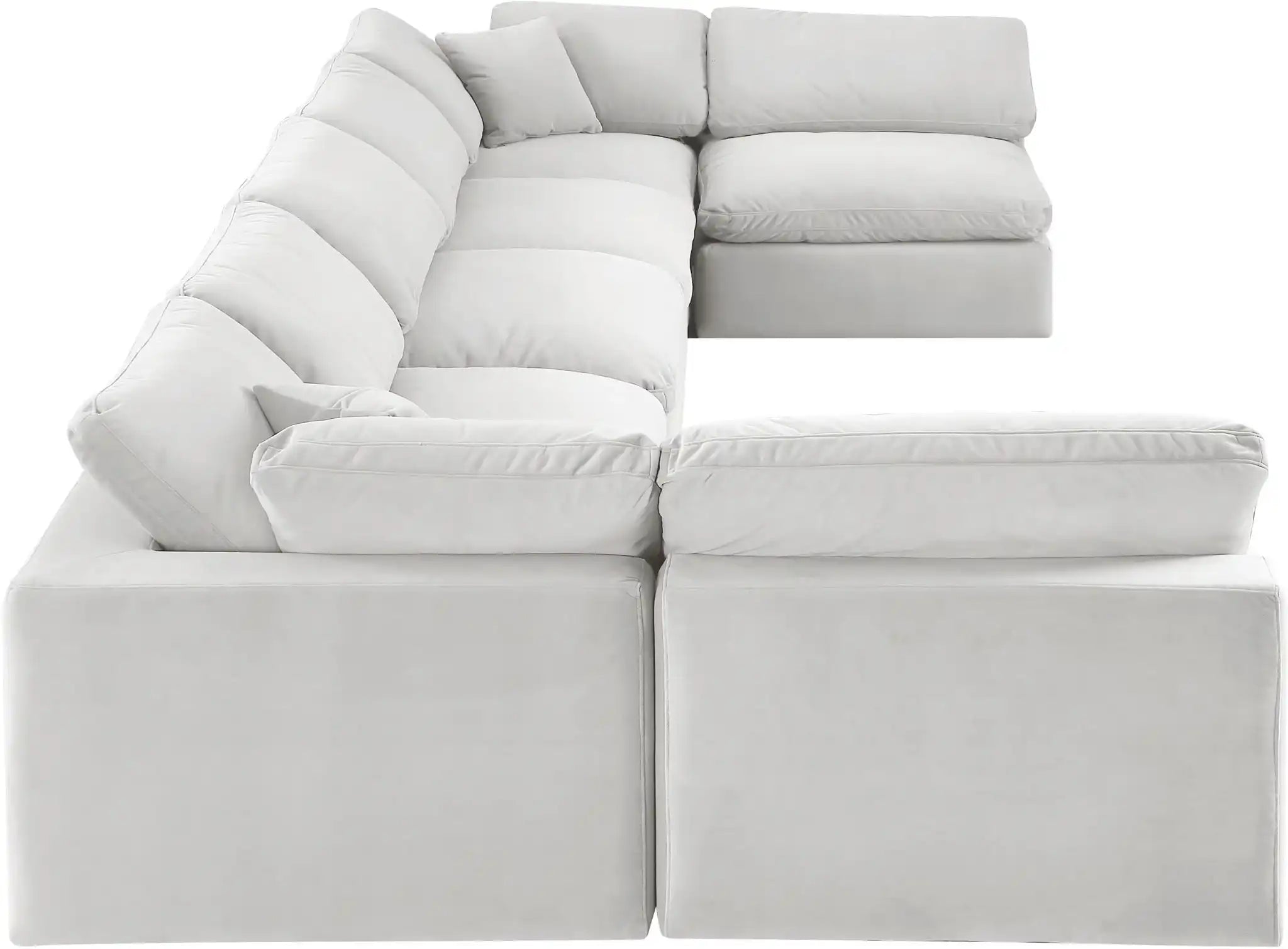 Comfy - 7 Piece Velvet Modular Armless Sectional