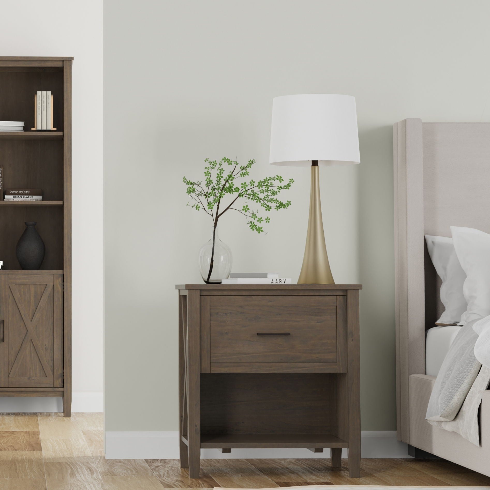 Ela - Bedside Table - Smoky Brown - Best Buy Furniture