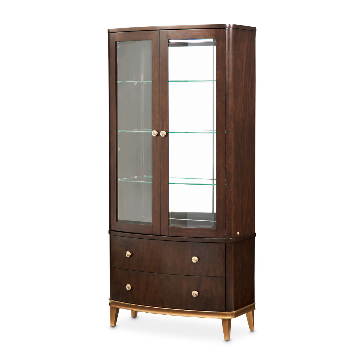 Camellia Field - Display Cabinet - Warm Pecan
