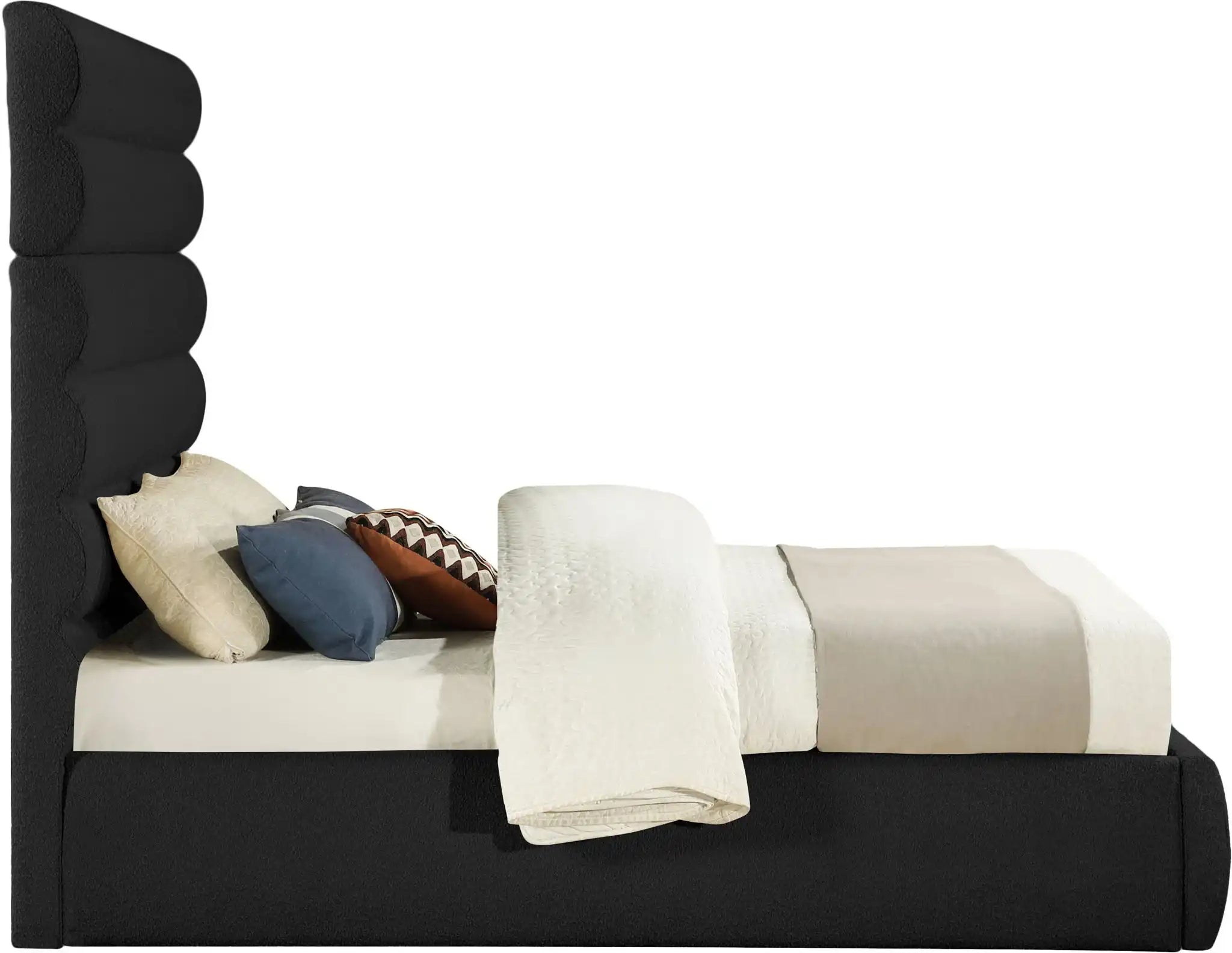 Adam - Boucle Fabric Bed With 70.5" Headboard