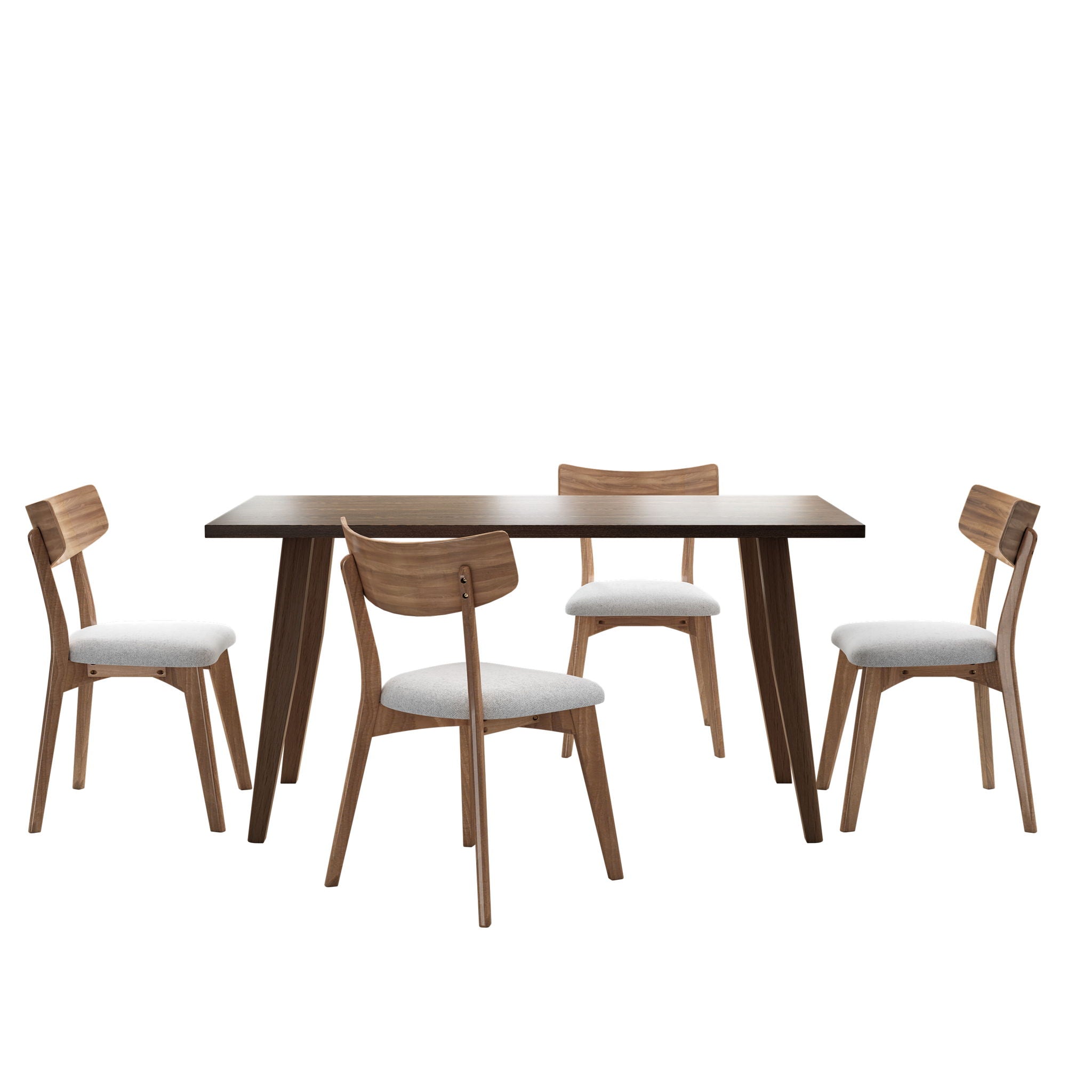 5 Piece Mid - Century Dining Set Upholstered Dining Chairs