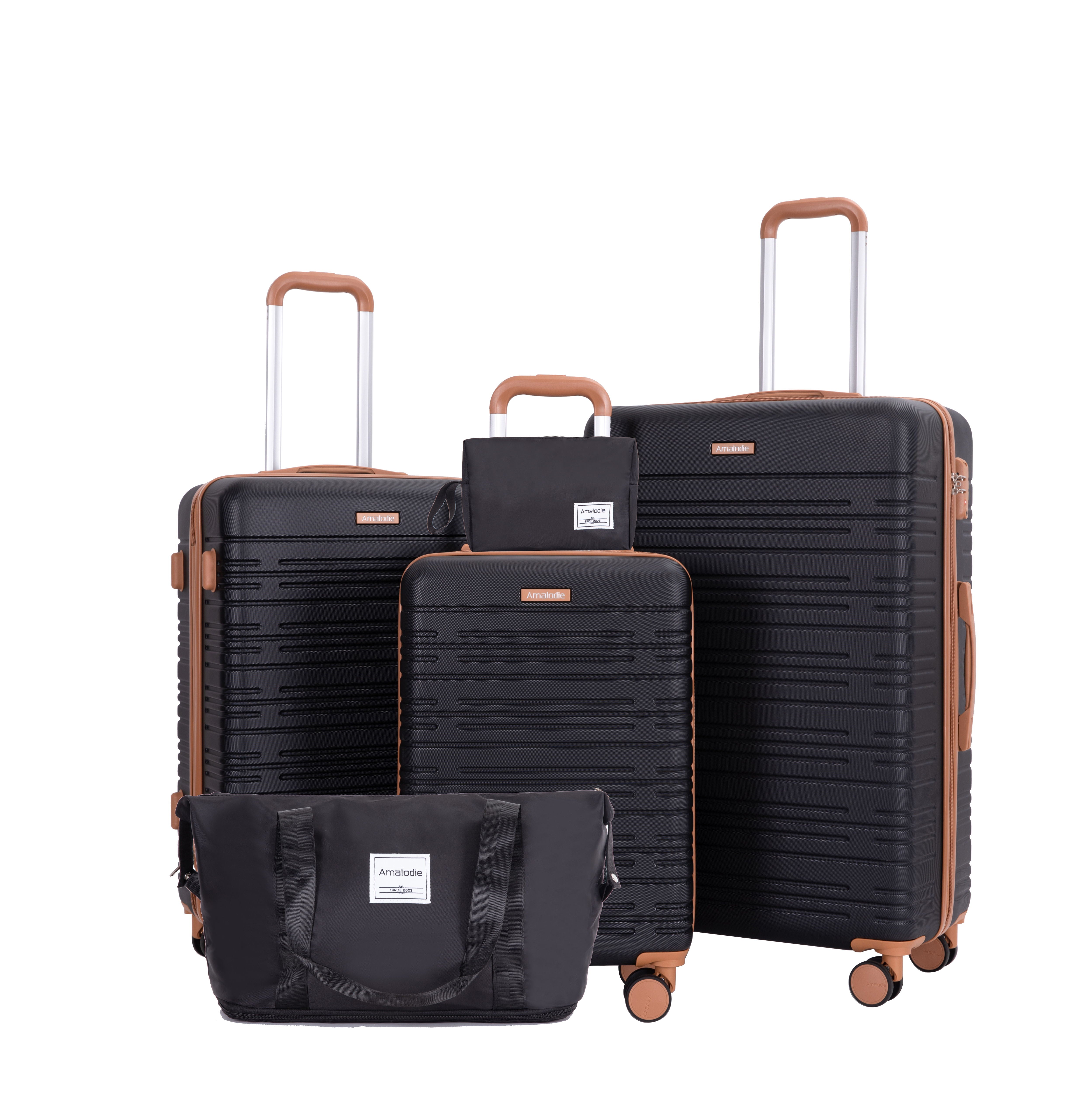 5 Piece Set Hard Case Spinner Wheels Luggage Sets With Tsa Lock