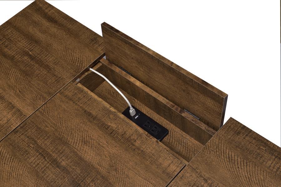 Sheeran - Writing Desk With Storage - Rustic Amber