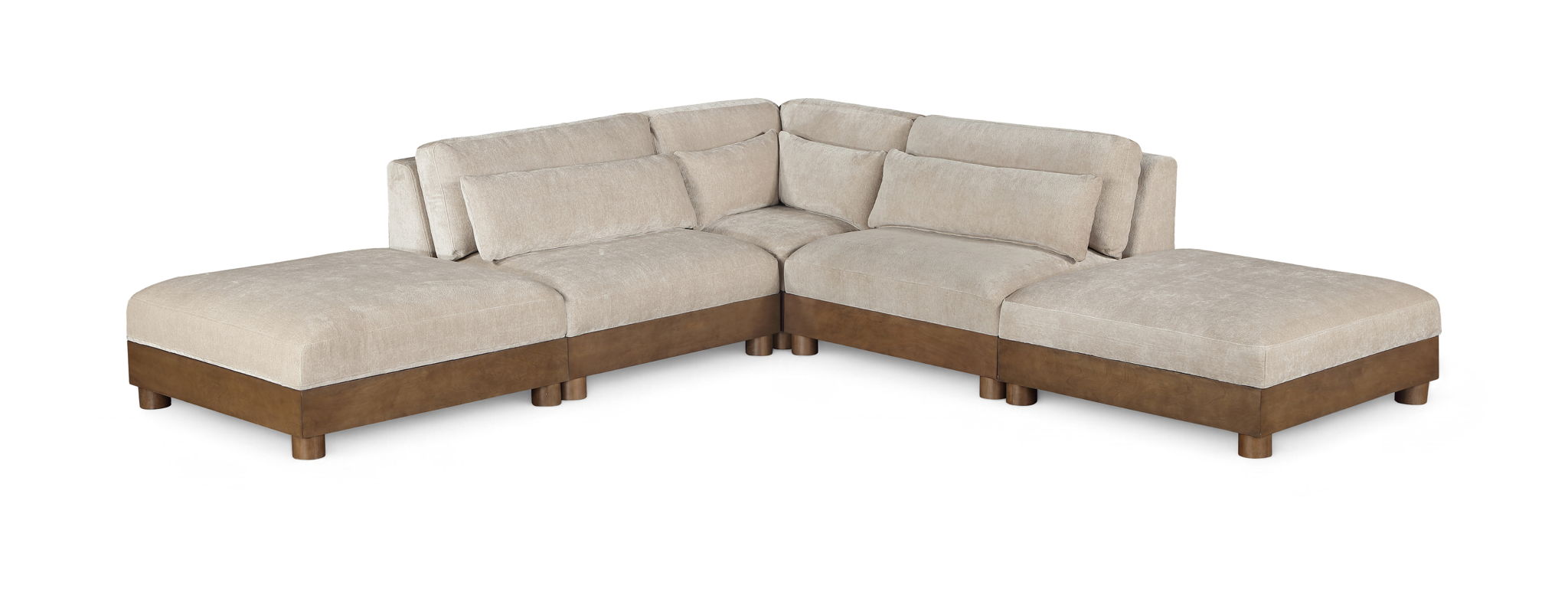 Turin - Fabric Upholstered Modular Sectional - Taupe