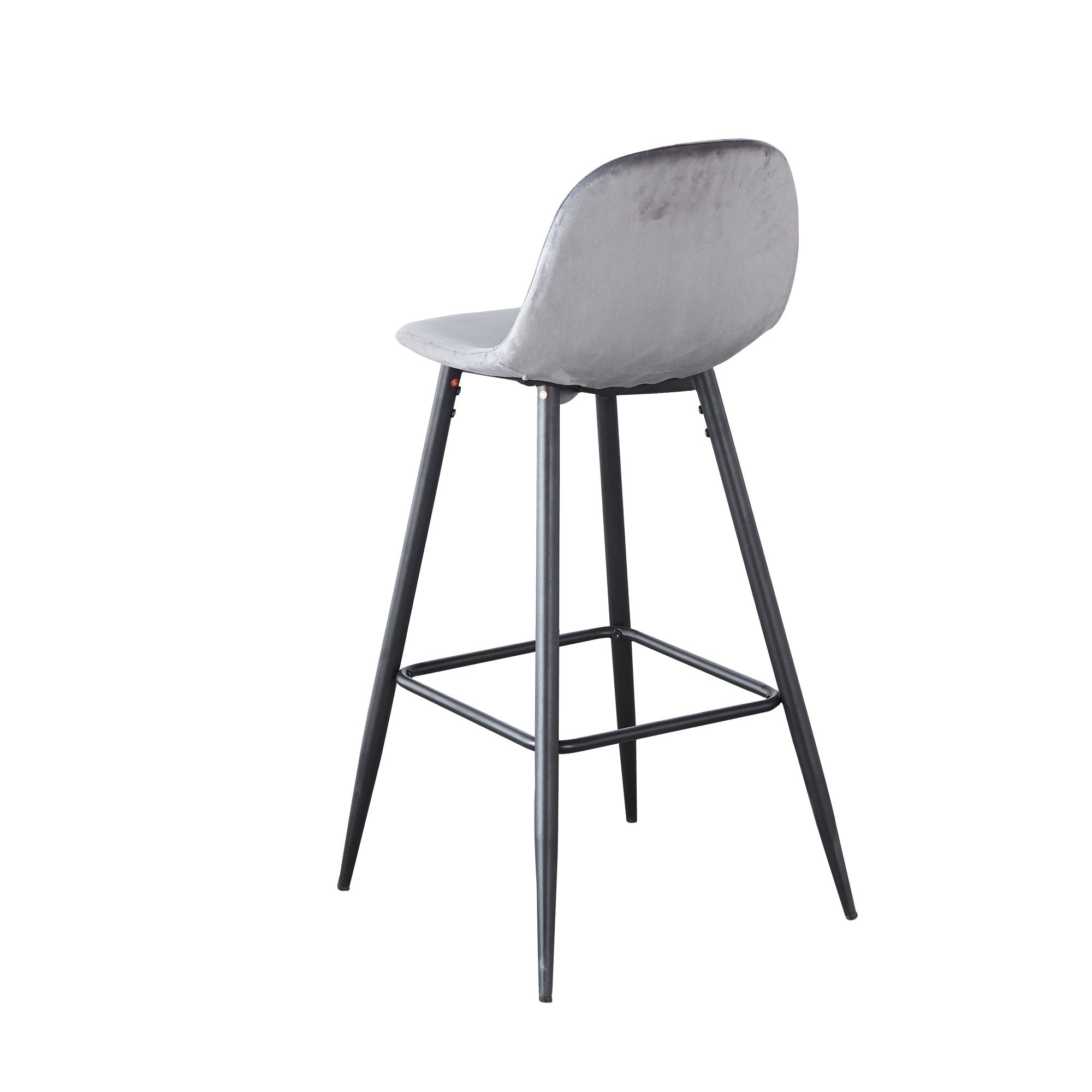 Velvet Barstool With Back (Set of 2)