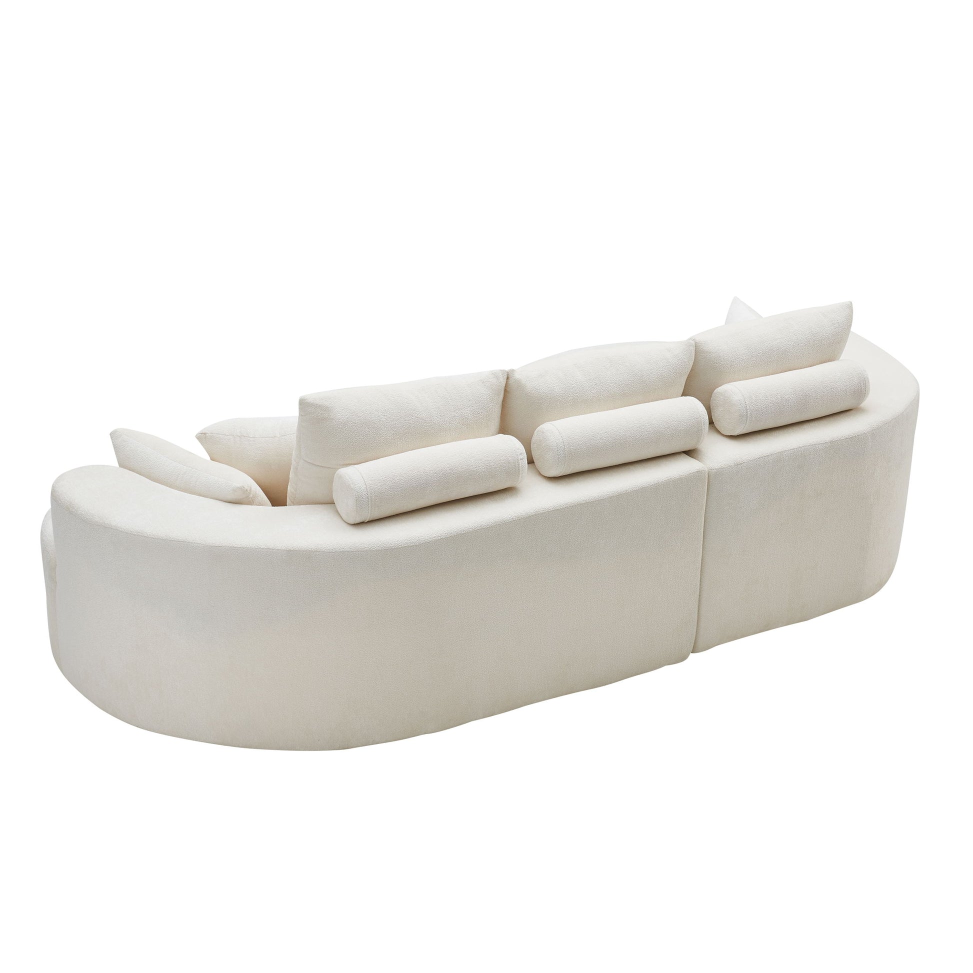 2 Piece Fabric Cloud Curved Sectional Sofa With Chaise For Living Room - Best Buy Furniture