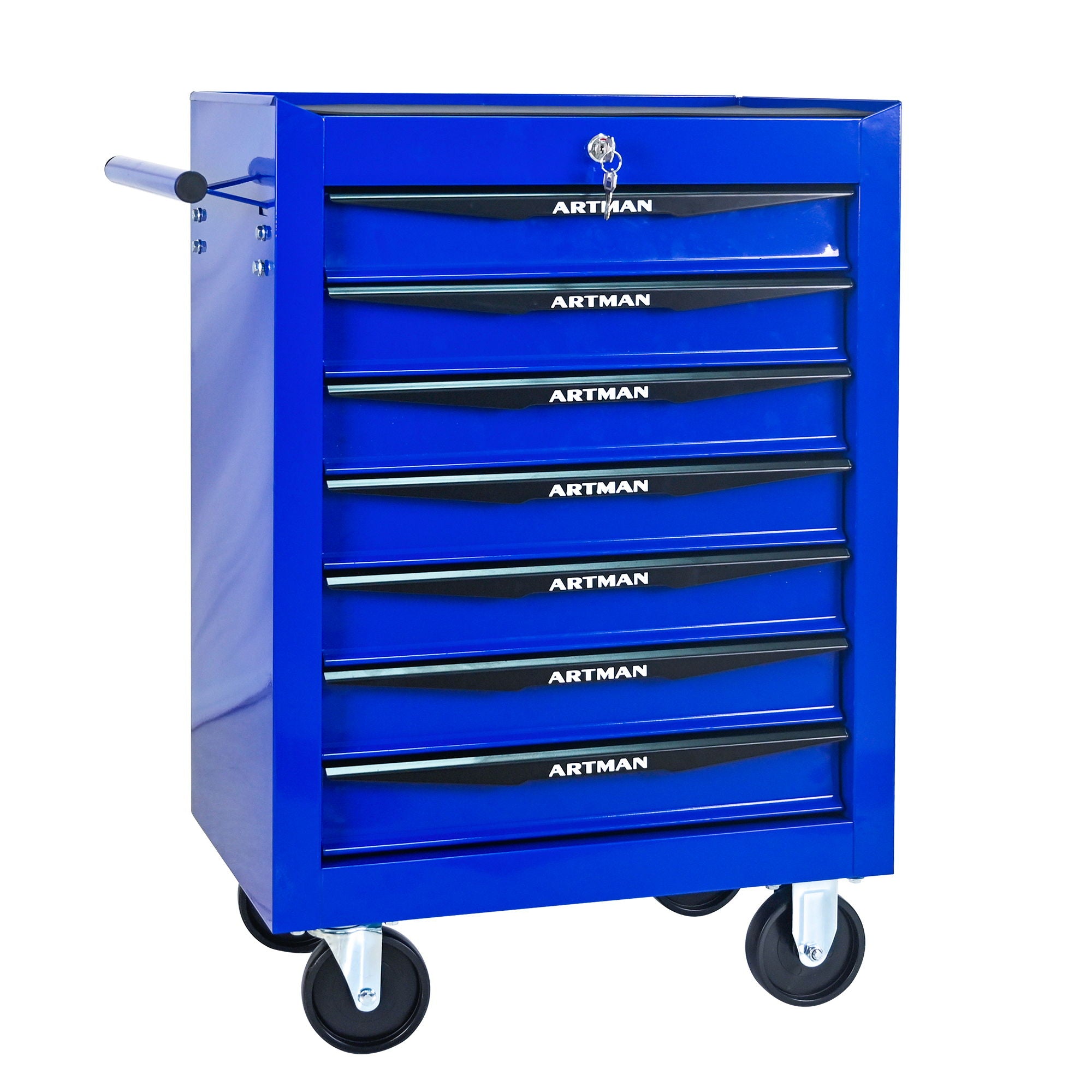 Rolling Metal Tool Chest With Drawers, Steel Storage Cabinet With Ball Bearing Slides