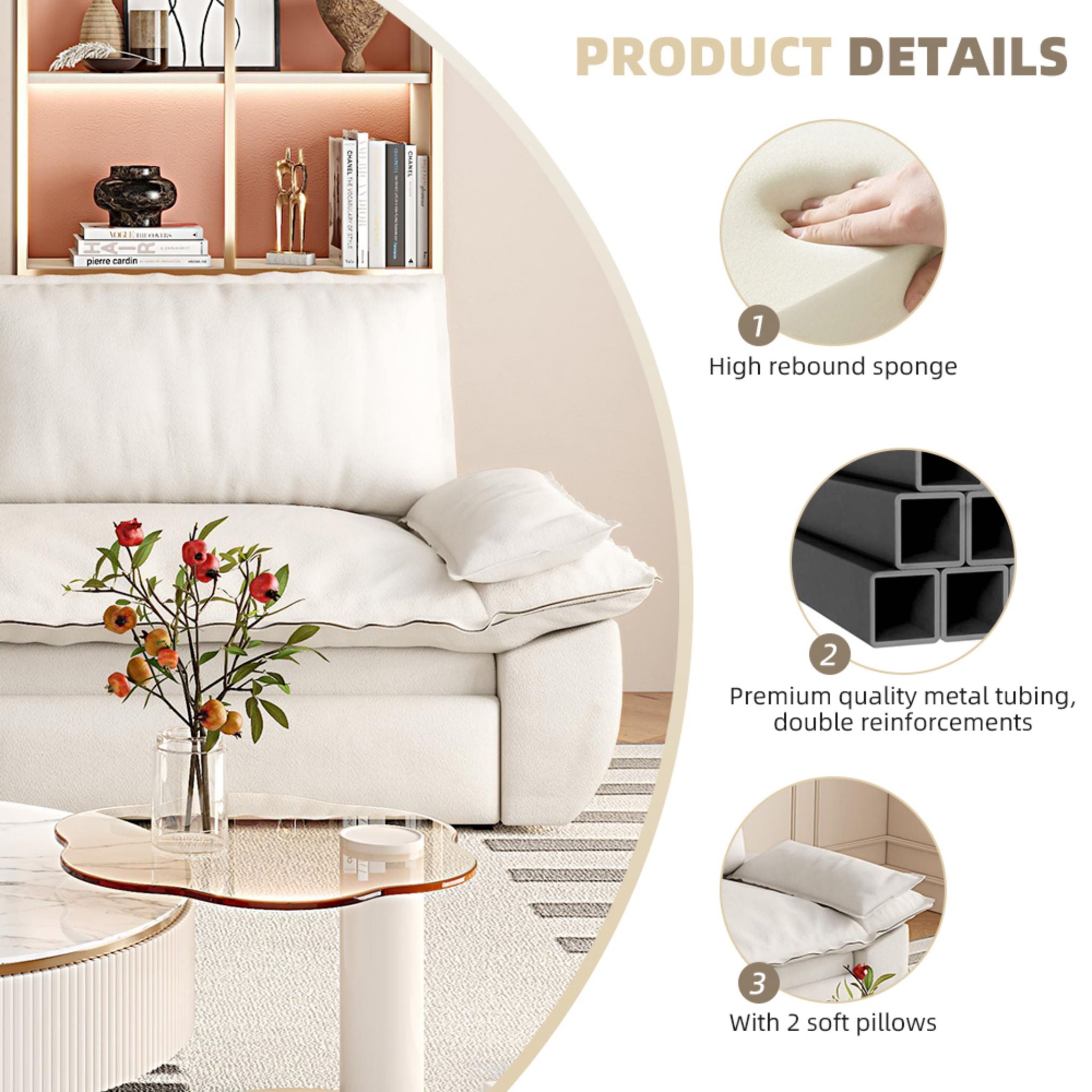 Queen Pull Out 3 In 1 Convertible Sleeper Sofa With Side Storage
