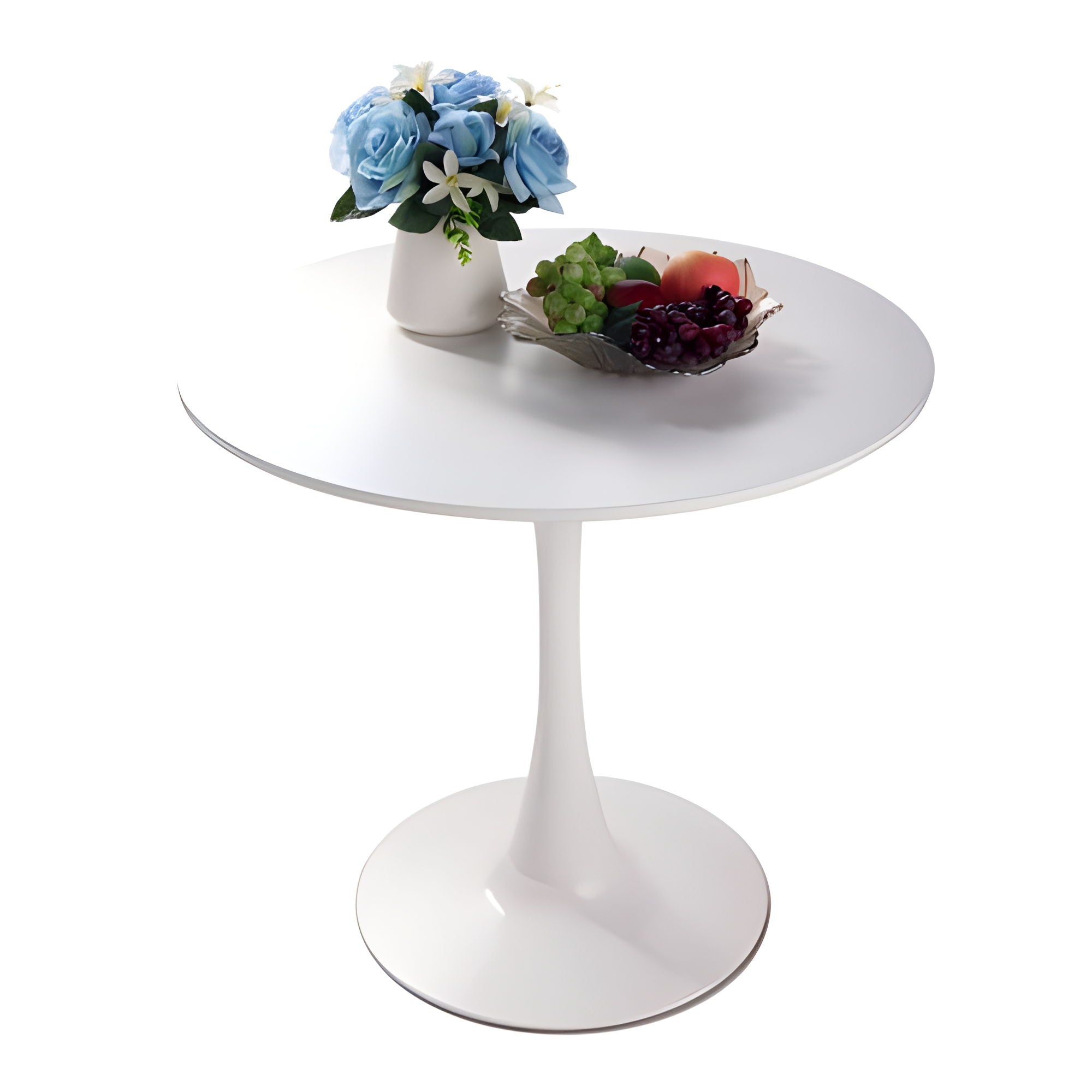 Mid-Century Round Dining Table With Pedestal Base For 2 - 4 People