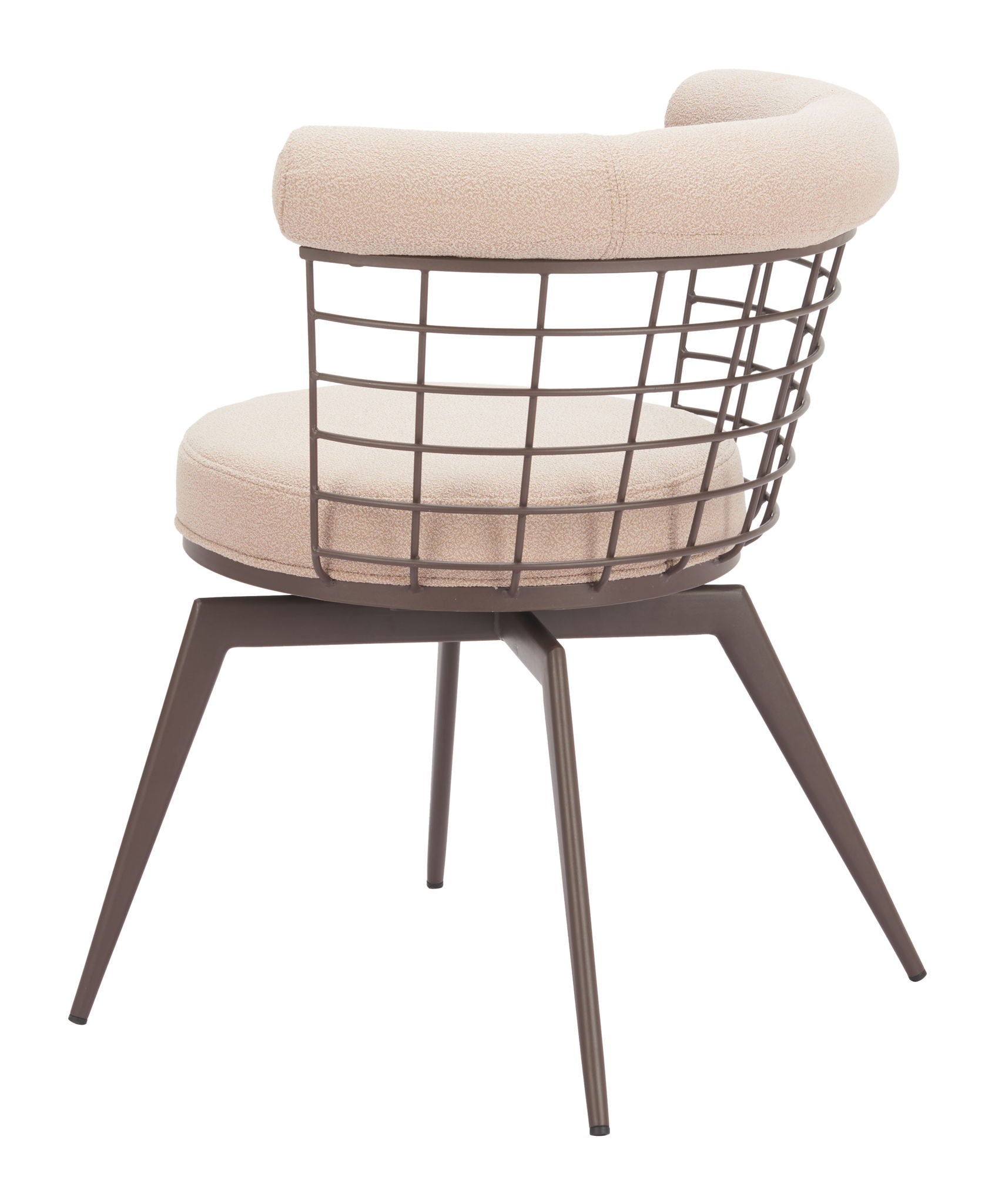 Saku - Swivel Dining Chair - Beige & Brown