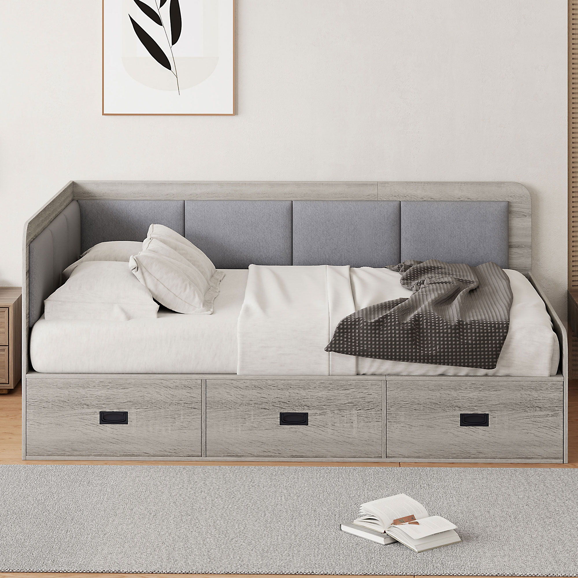 Daybed With 3 Drawers And 3 Storage Compartments