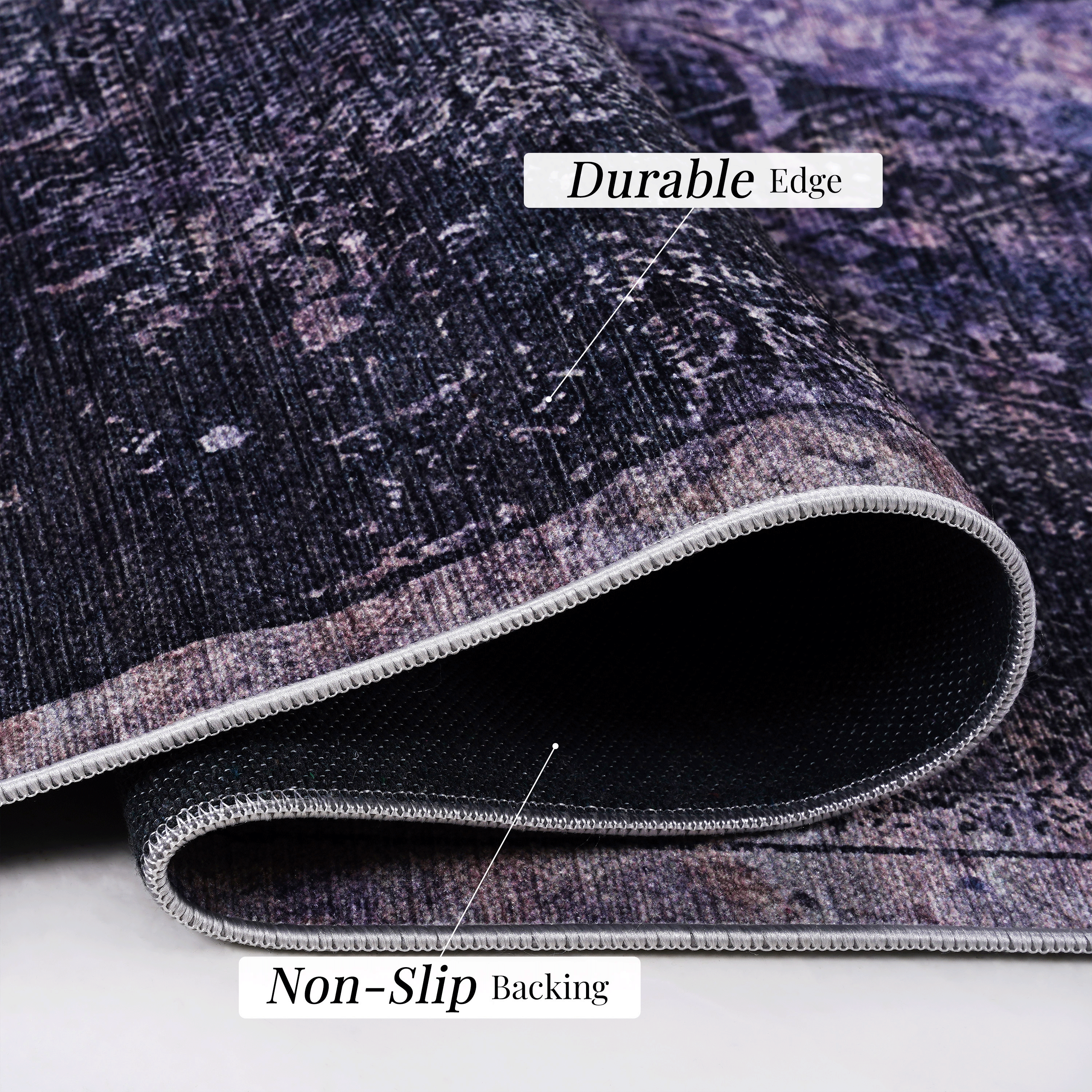 5x8 area rugs for bedroom, washable rug, low-pile, non-slip, non-shedding, foldable, kid & pet friendly - area rugs for living room, bedroom, kitchen, dining room rug, (anthracite, 5' x 8')