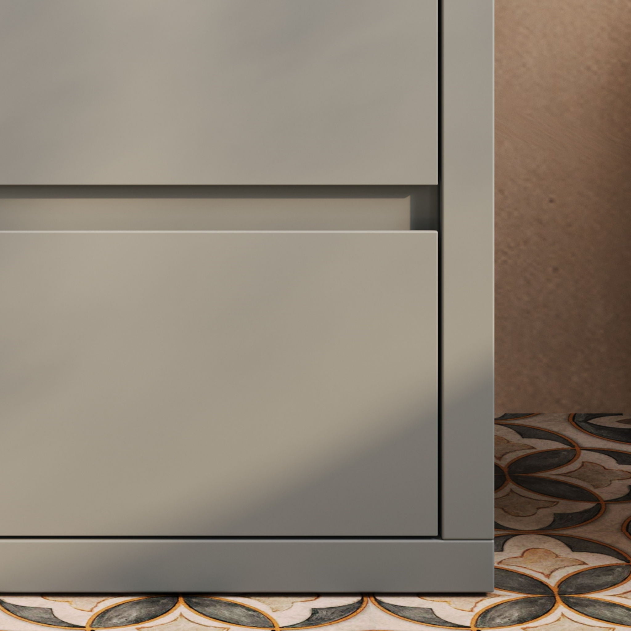 Freestanding Bathroom Vanity With Ceramic Sink, 2 Full Extension Drawers