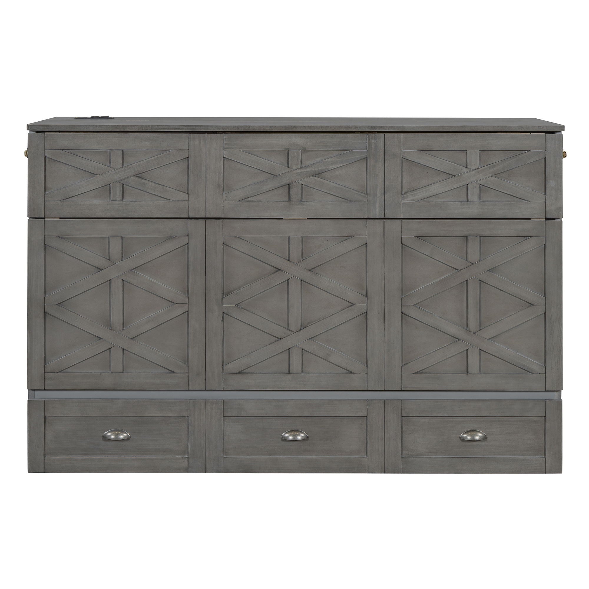 Murphy Bed With Large Drawers And USB Ports