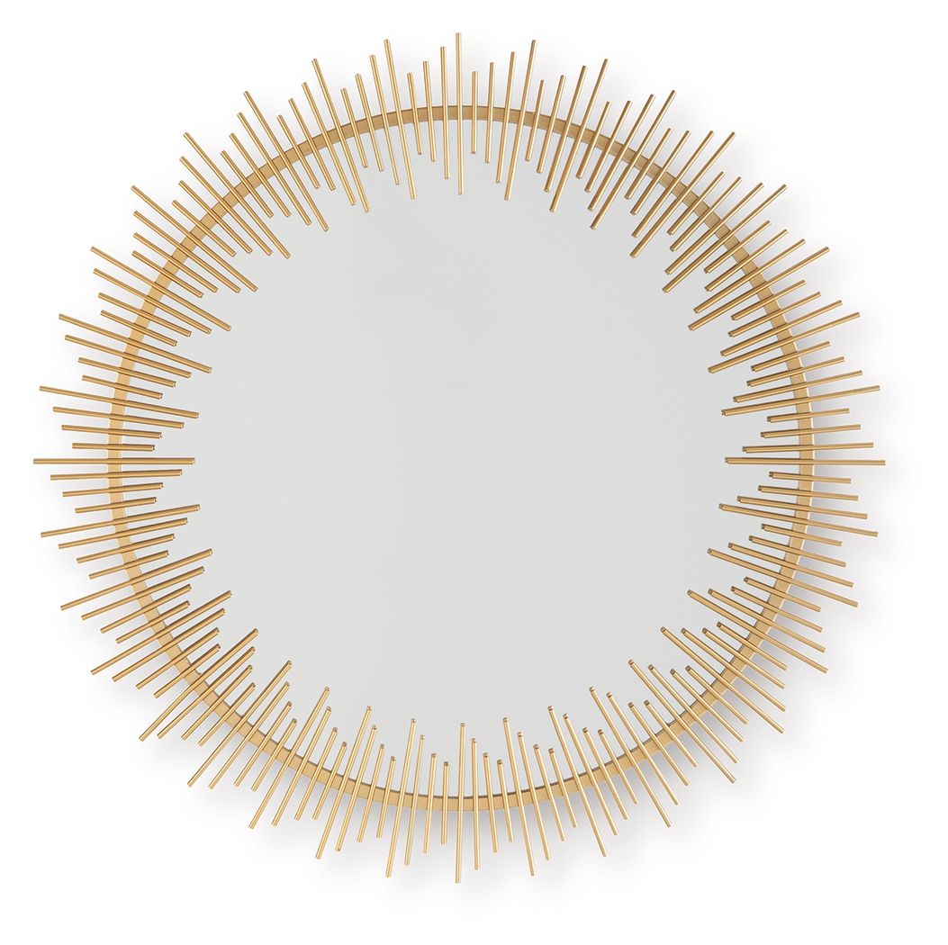 Wainport - Accent Mirror - Gold Finish - Best Buy Furniture