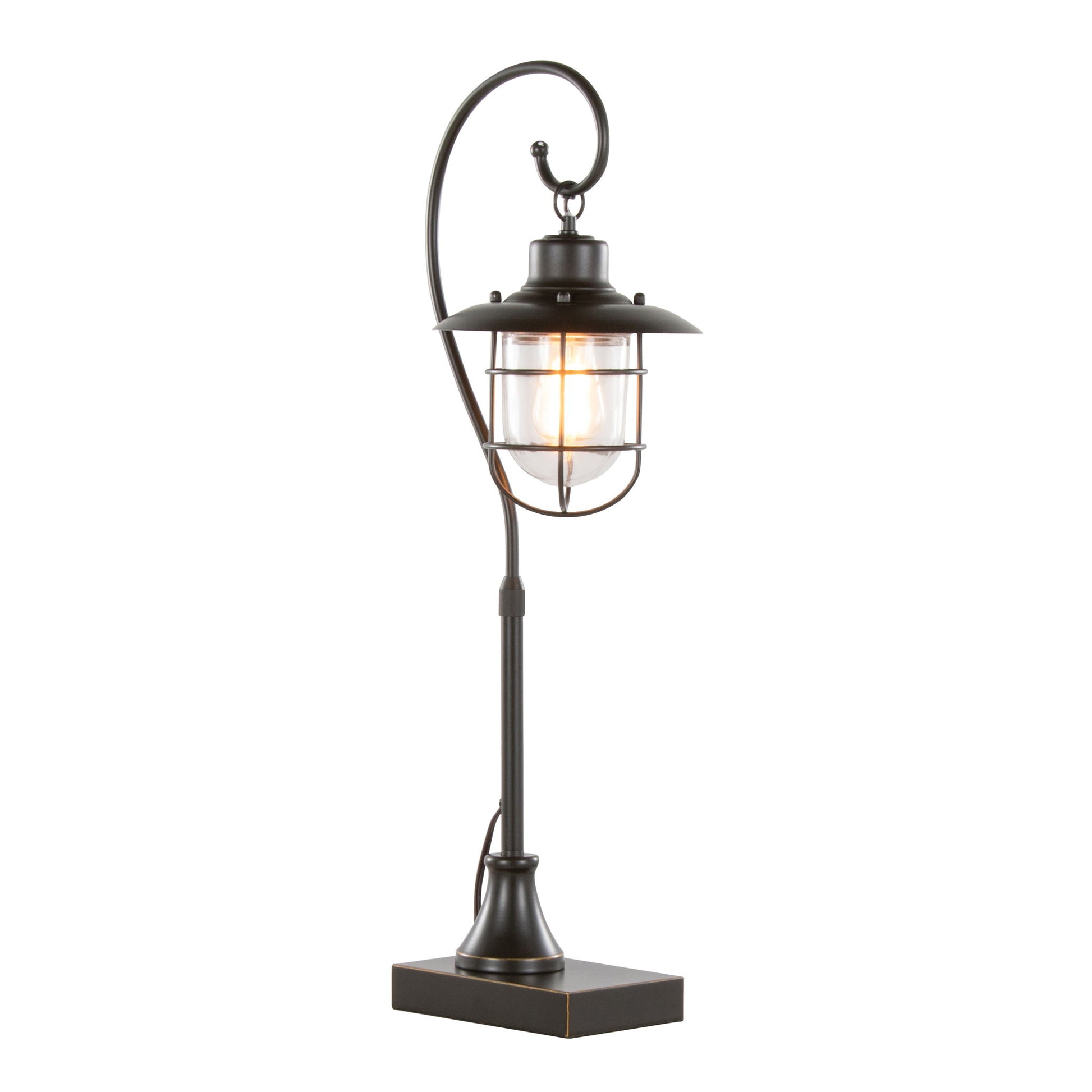 Landen - Contemporary Task Lamp (Set of 2) - Oil Rubbed Bronze / Clear - Best Buy Furniture