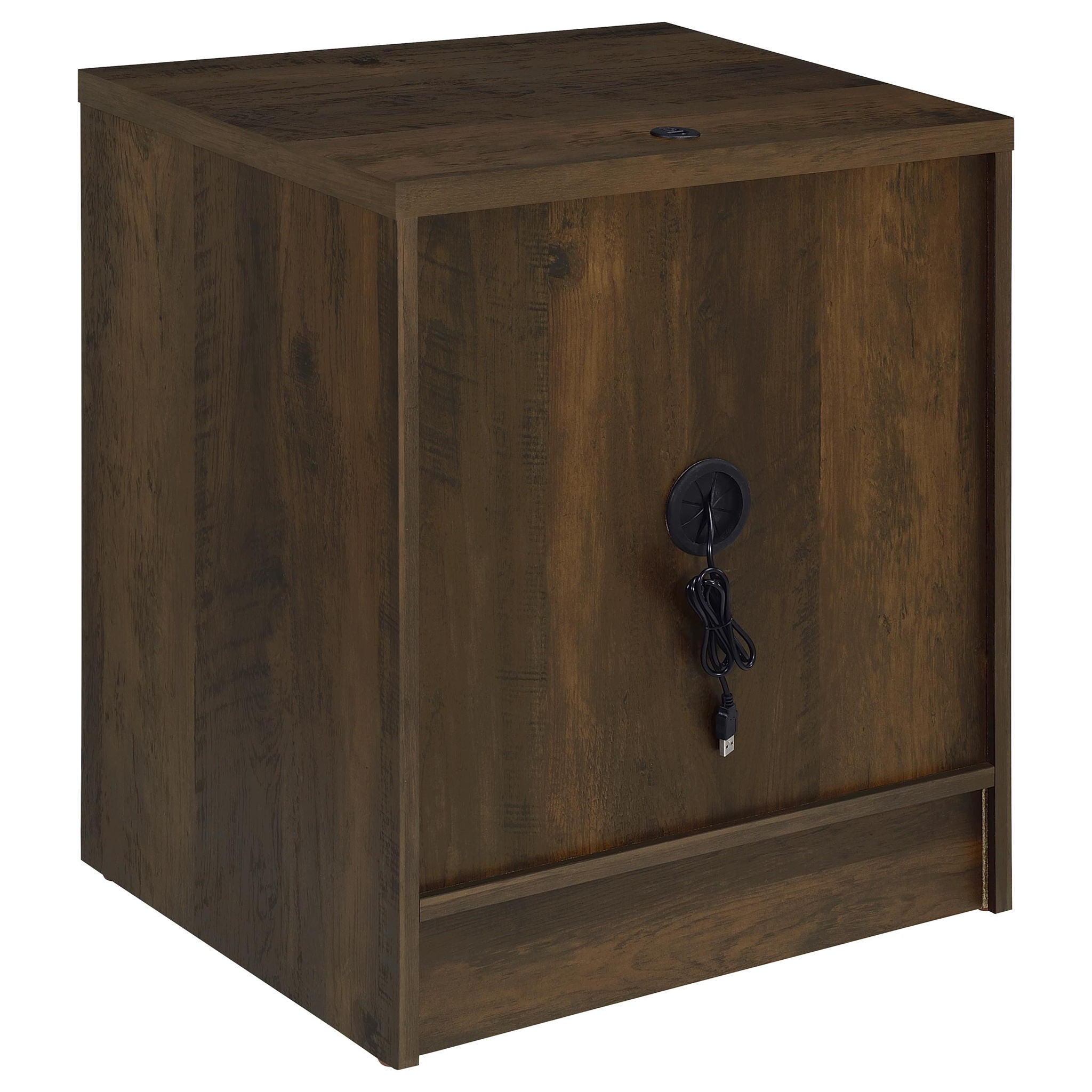 Transitional Nightstand With Dual USB Charging And Motion Sensor Light