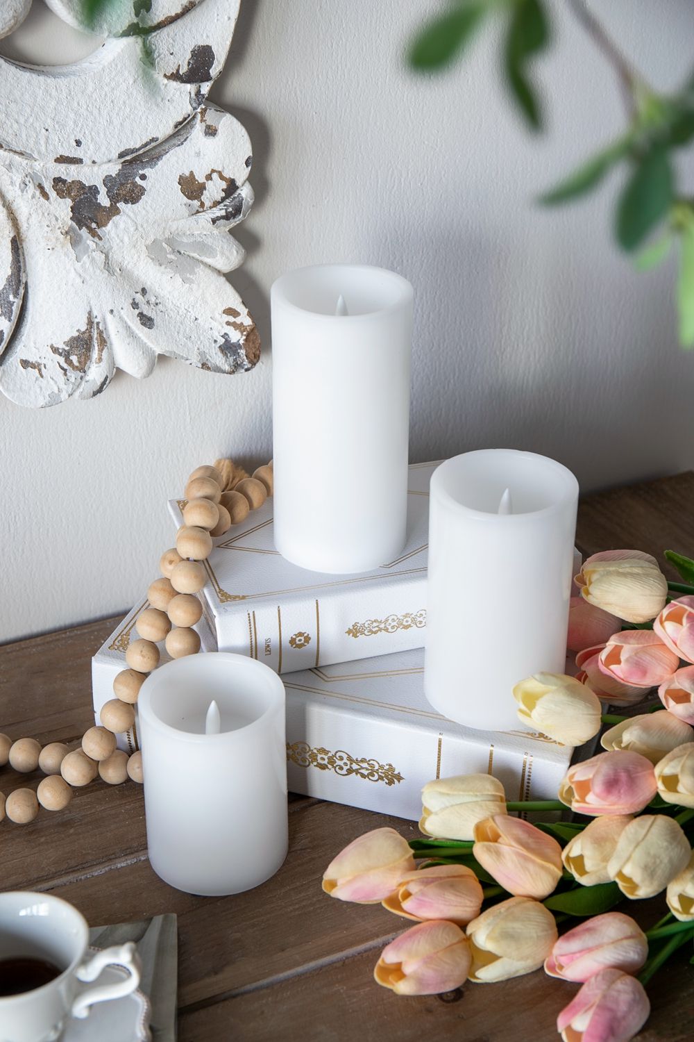 LED Candles With Remote Timer (Set of 3) - White