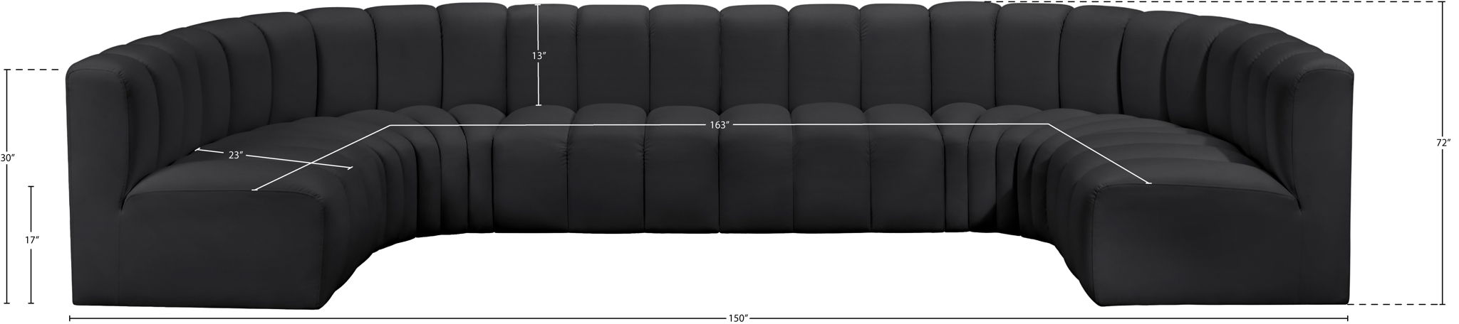 Arc - Faux Leather Modular U-Shaped Sectional