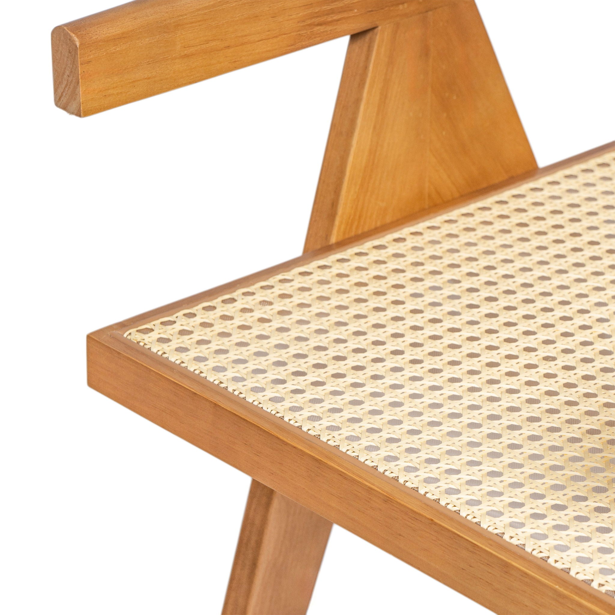 Chandigarh Arm Dining Chair With Natural Cane Design (Set of 2)