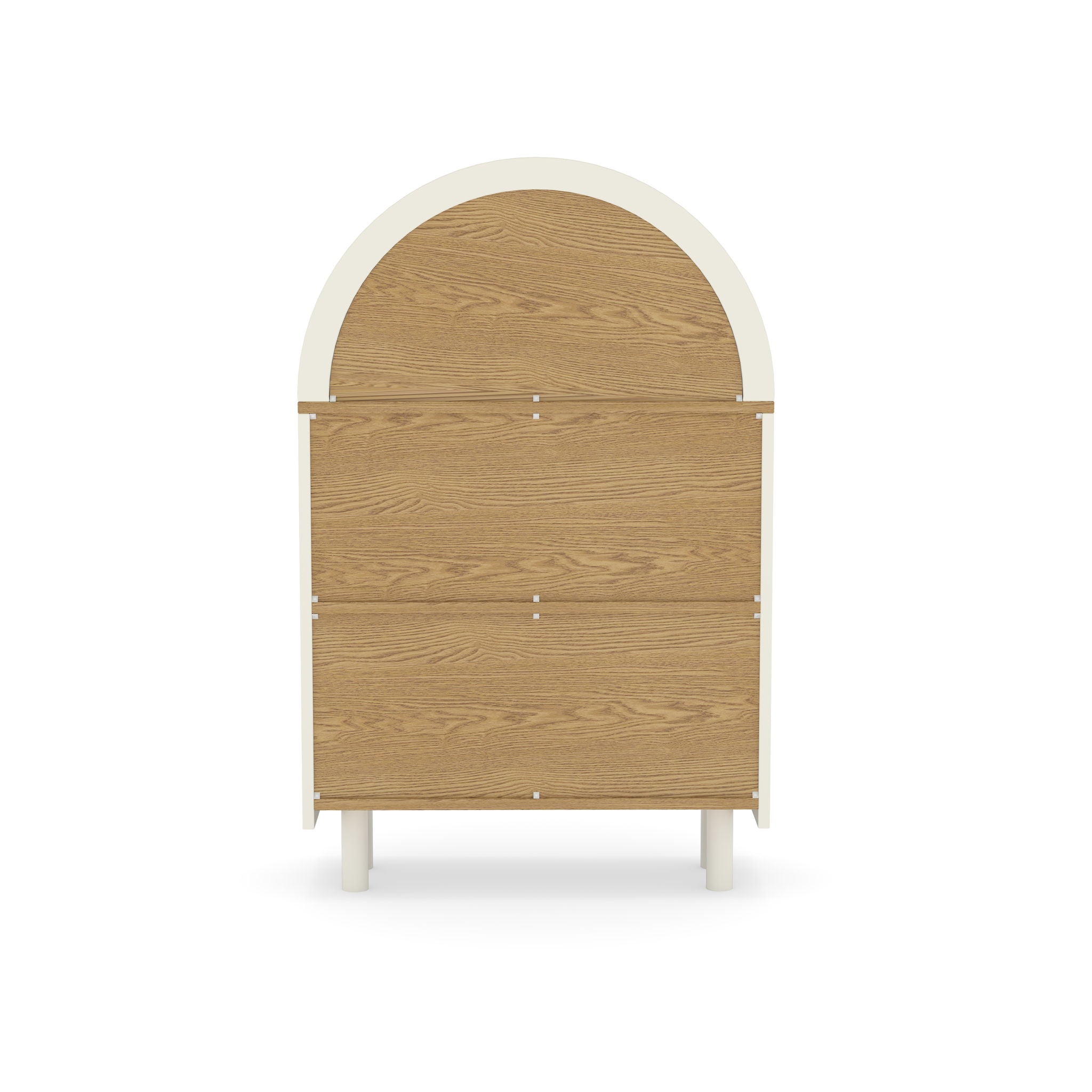 Arched Small Bookcase, Storage Cabinet, Bookshelf With 3 Shelves For Living Room - Oak / White