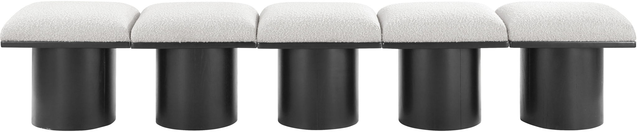 Pavilion - 5 Piece Modular Bench With Black Base