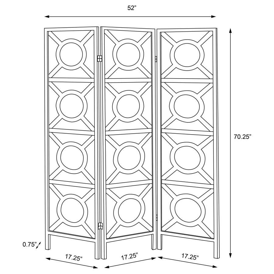 Vulcan - 3 Panel Room Divider Folding Shoji Screen - Cappuccino