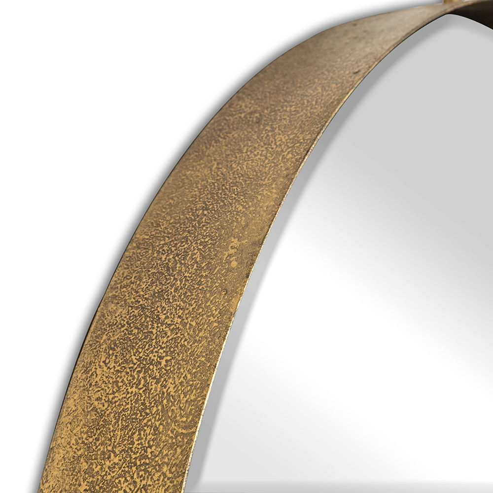 Round Mirror, Circle Mirror With Iron Frame For Living Room Bedroom Vanity Entryway, Hallway