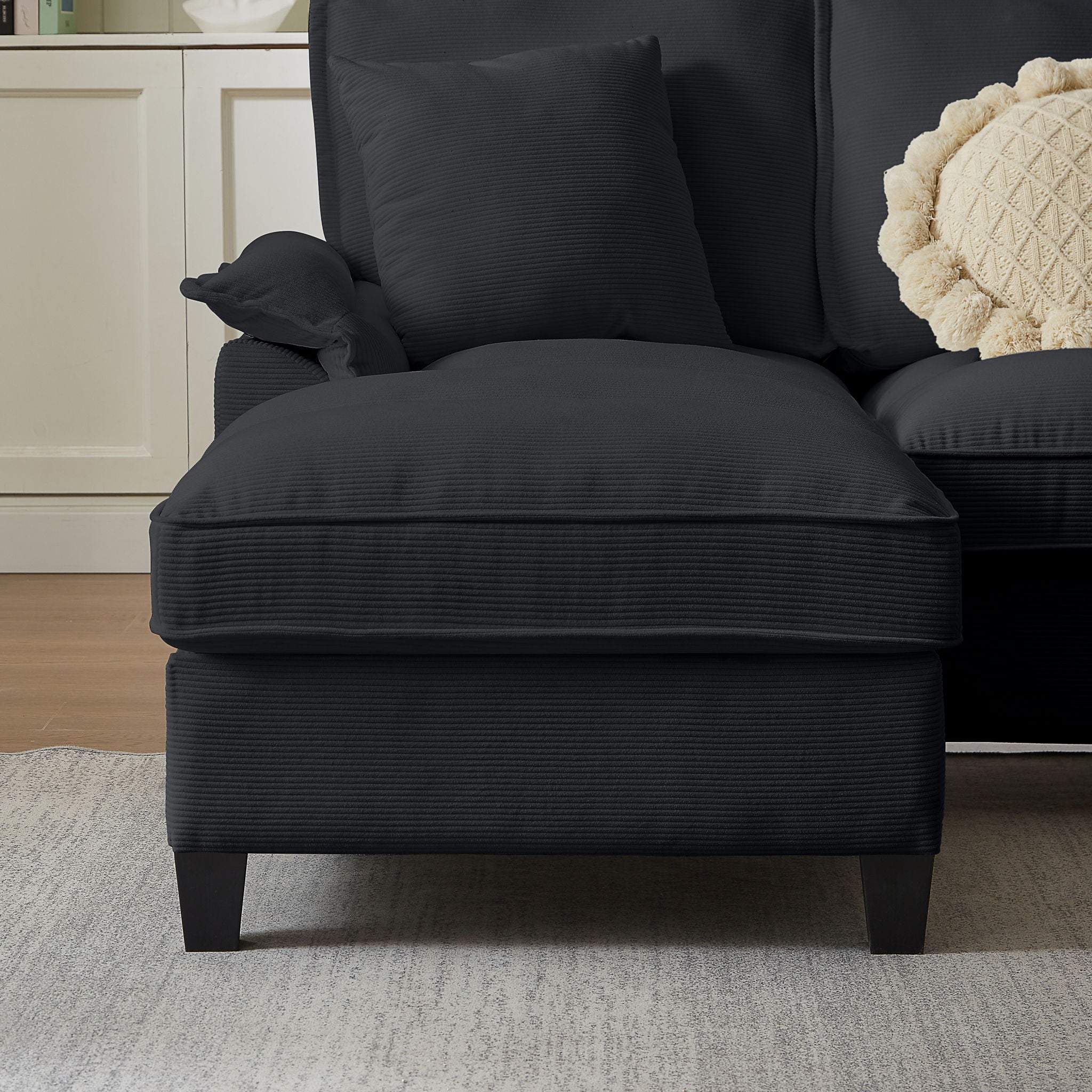 Modern U-Shaped Sectional Sofa Bed With Storage