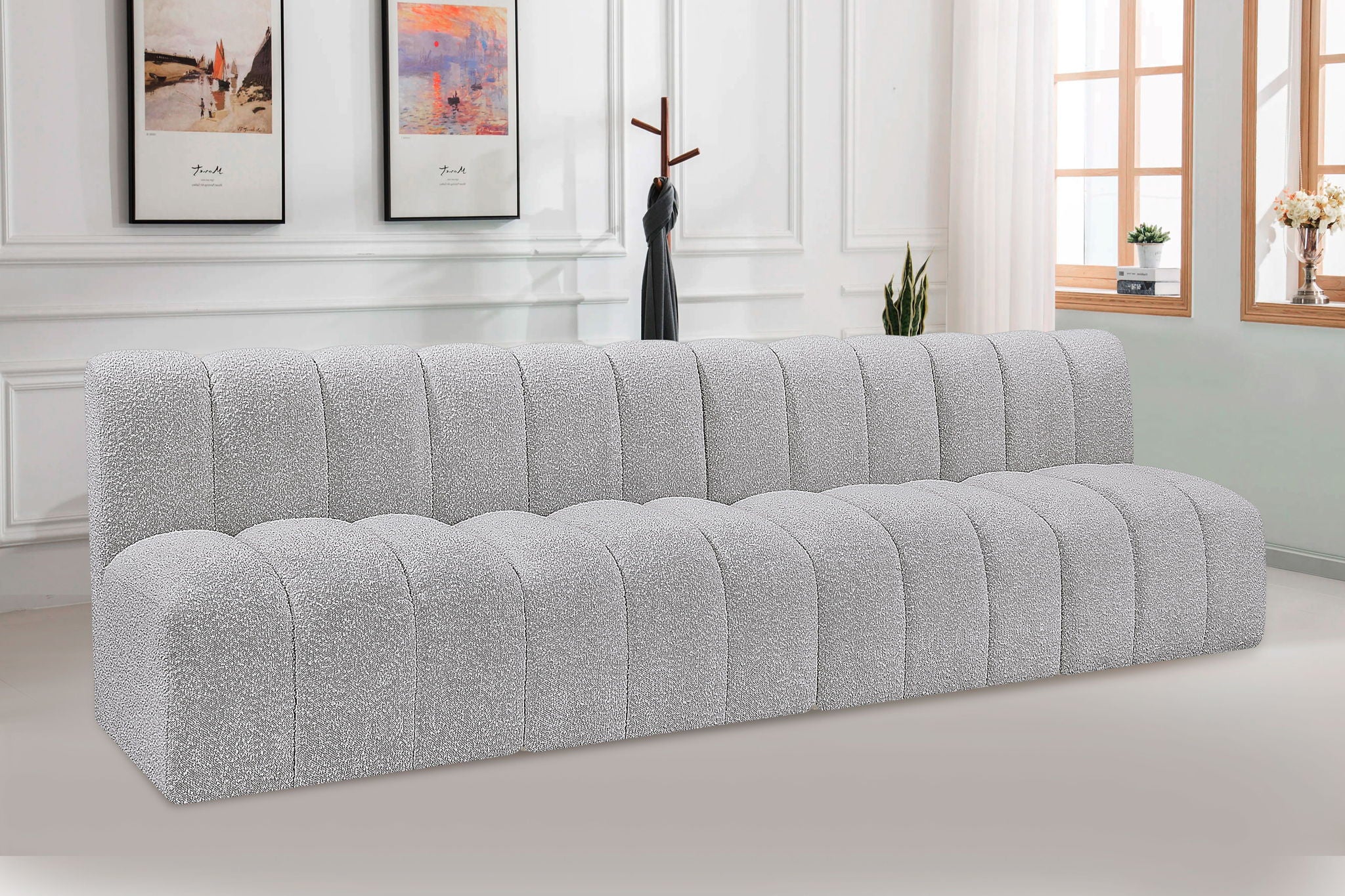 Arc - Boucle Fabric 4 Seats Modular Sofa