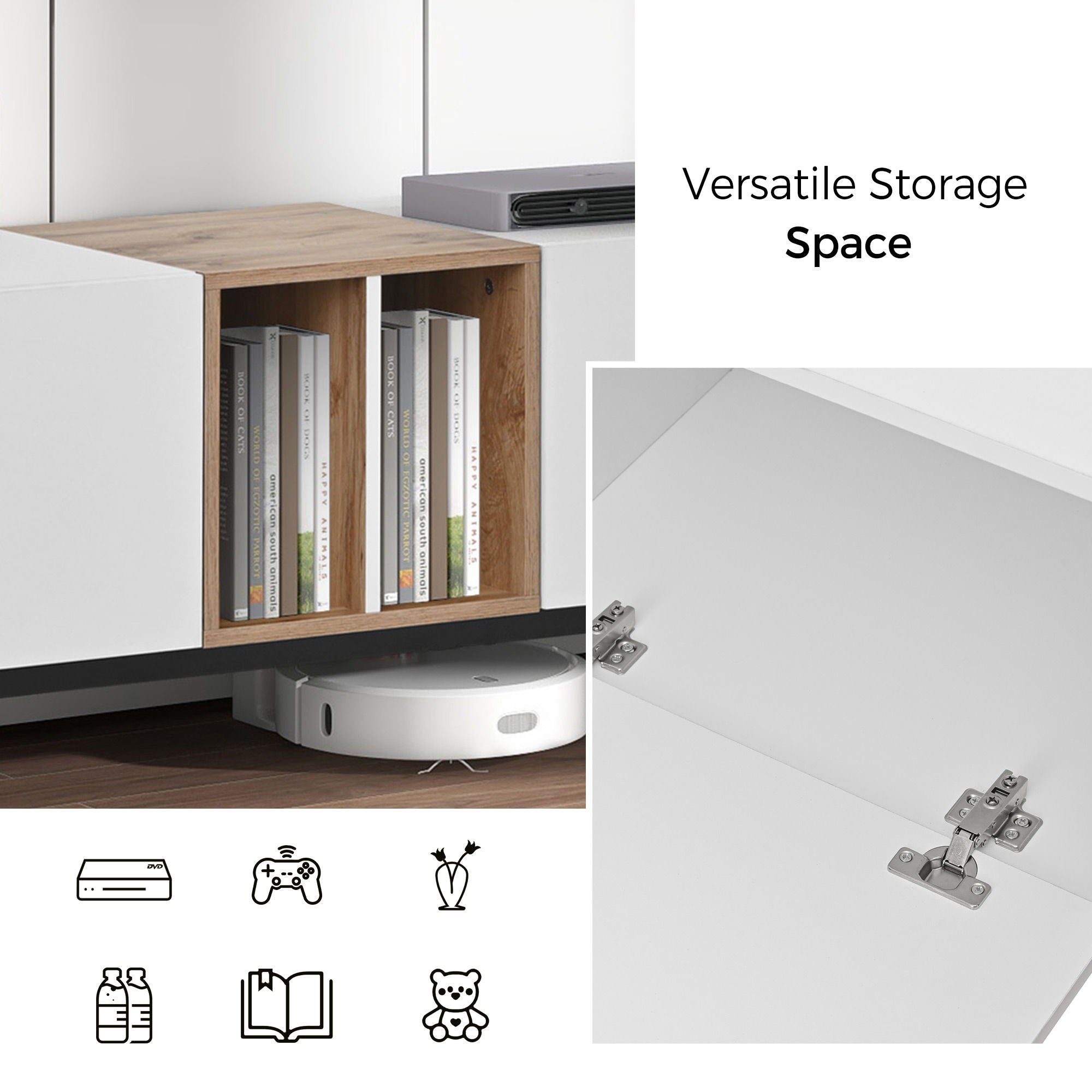 TV Stand With 3 Doors, Media Console Table