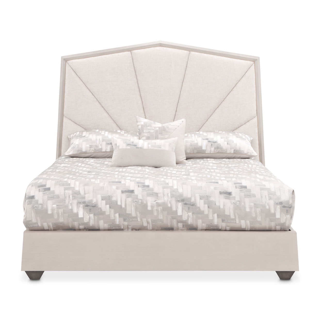 Fantosini - King Tufted Panel Bed - Silver Mist